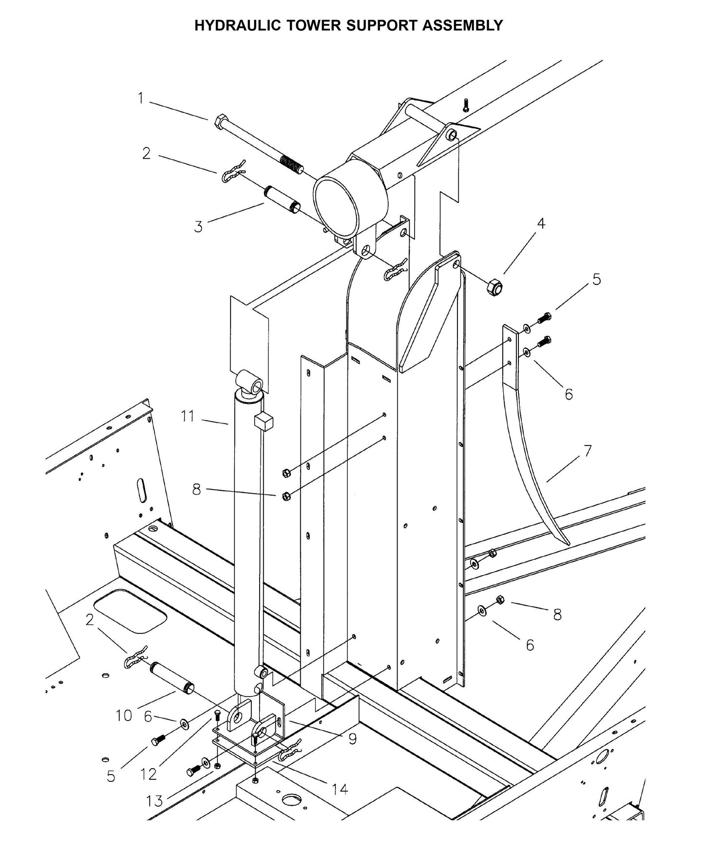 Maxi-Lite Hydraulic Tower-Hydraulic tower support Assembly Parts By Allmand