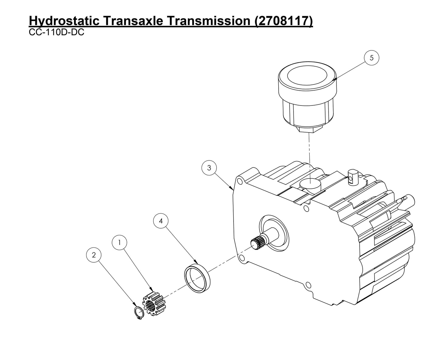 CC-110D-DC Hydrostatic Transaxle Transmission Assembly Parts