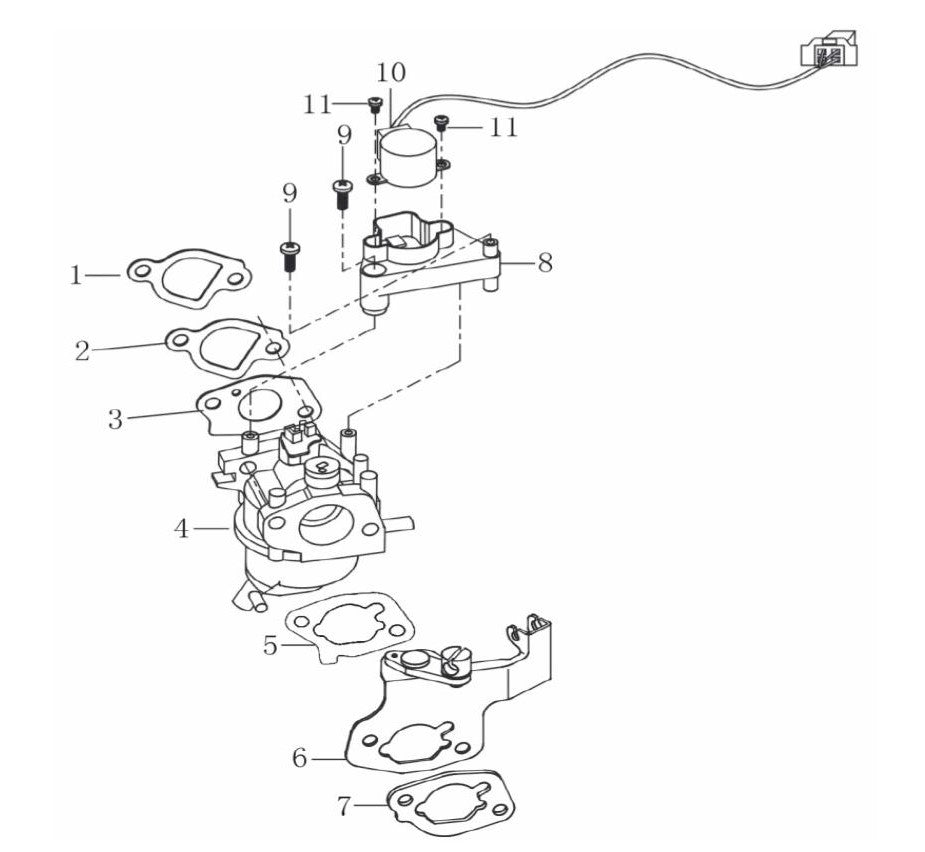 BEI3500L Inverter Generator Carburetor Assembly Parts by BE Power Equipment