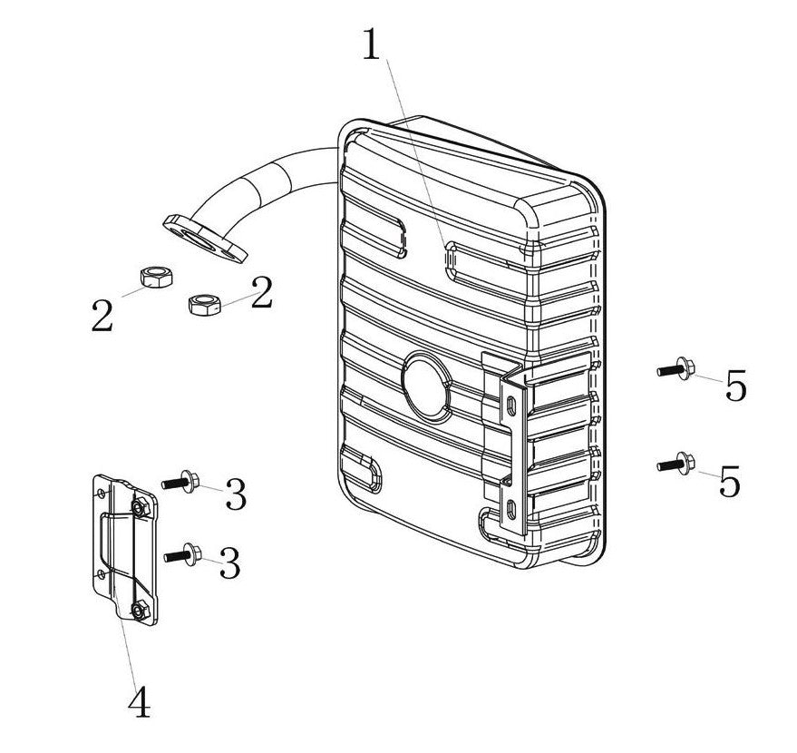 BEI3500L Inverter Generator Muffler Assembly Parts by BE Power Equipment