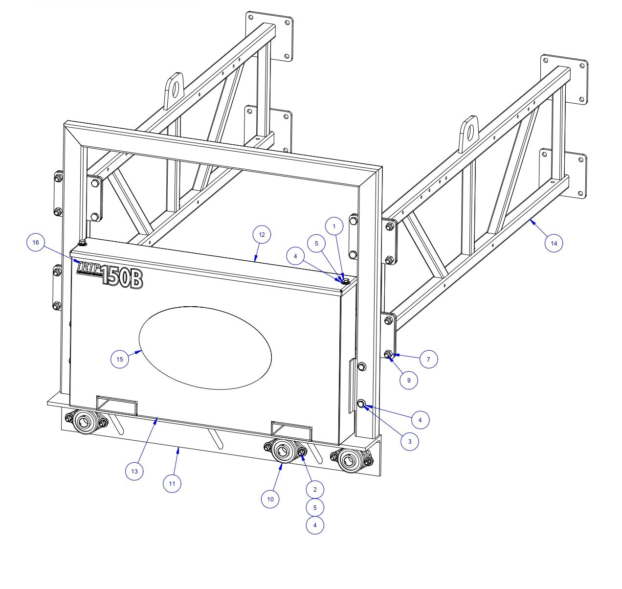TRTP150B Triple Roller Tube Pavers Idle End Assembly Parts by Allen Engineering