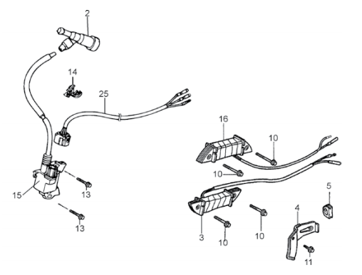GA6HB GA6HEB HONDA GX340R2EDE2/EDN2 Ignition Coil Assembly Parts By Multiquip