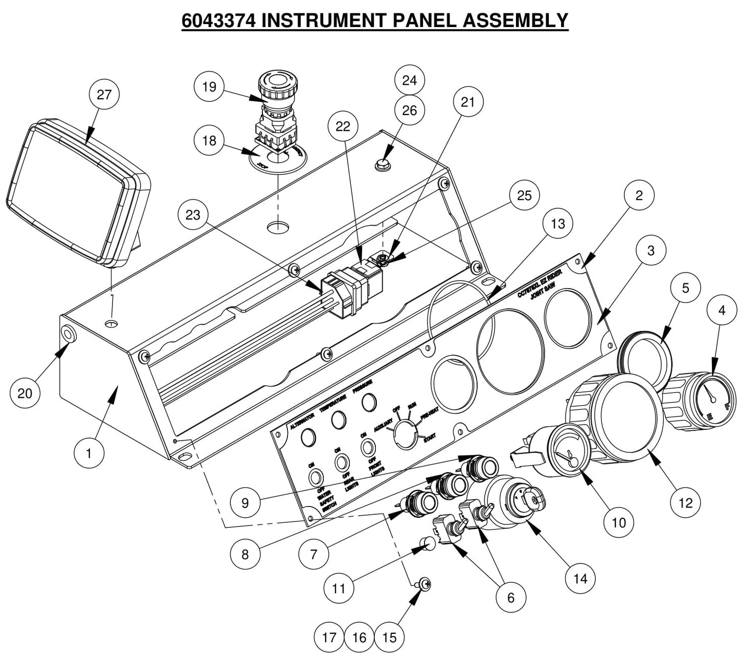 CC7874XL Instrument Panel Assembly