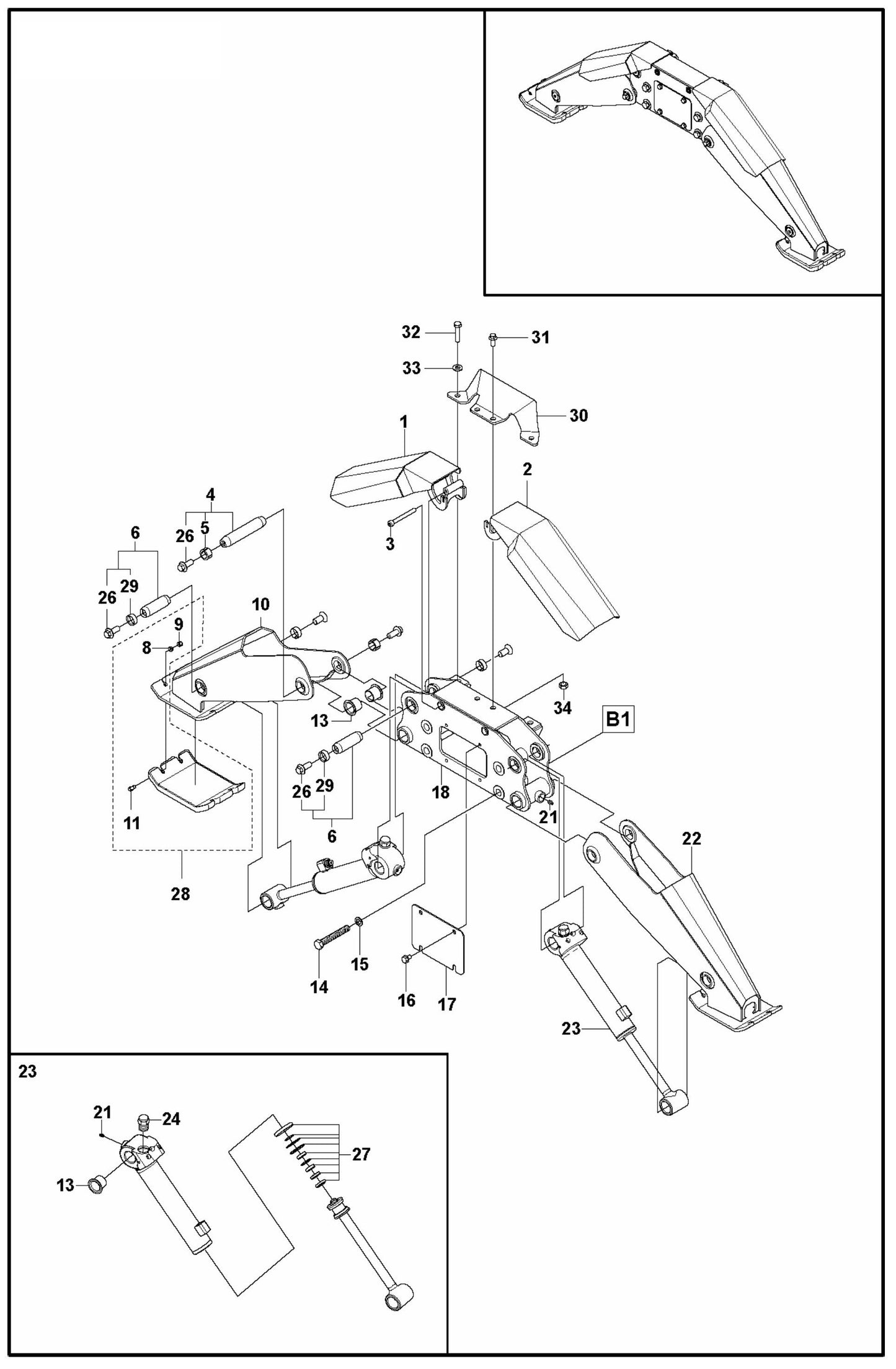 DXR 140 Support Legs Assembly Parts