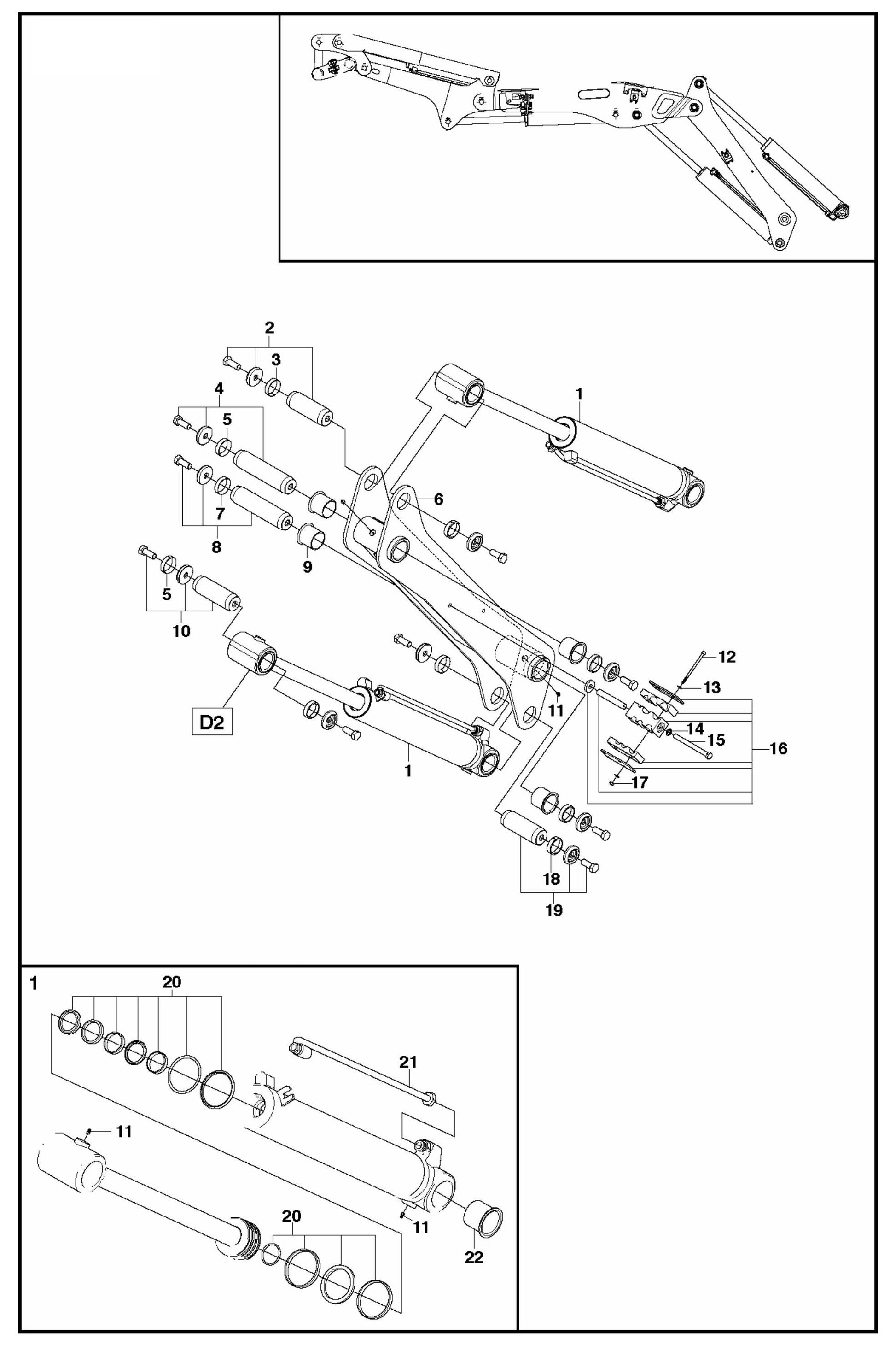 DXR 250 Arm One Assembly Parts