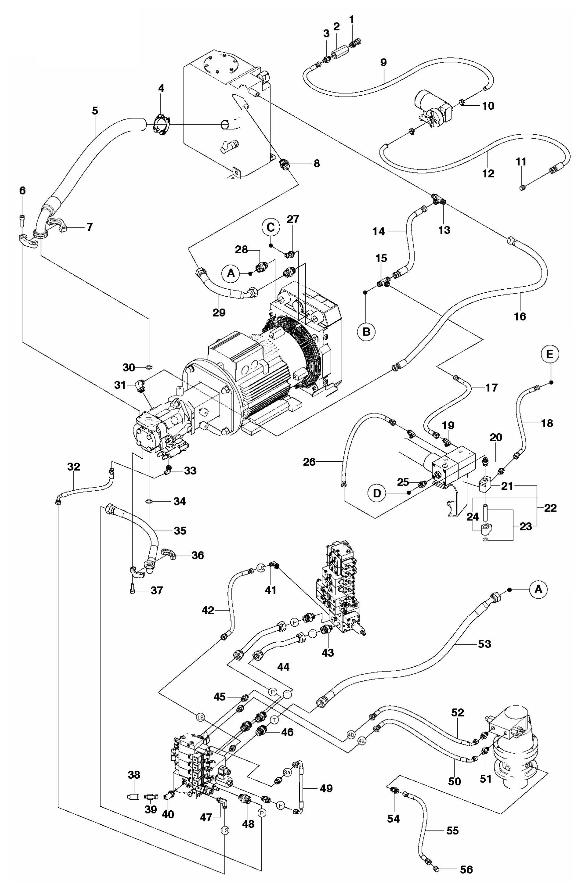 DXR 250 Hydraulic Hoses Base Plate Assembly Parts