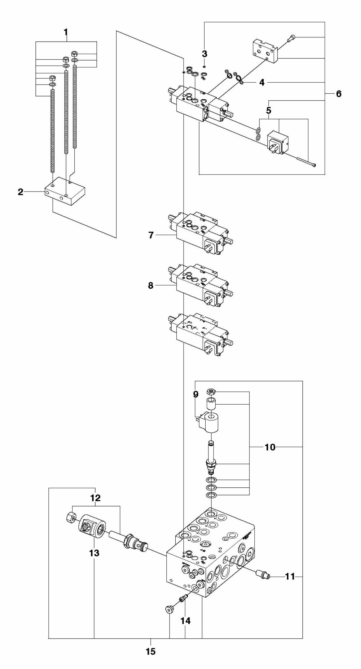DXR 270 Hydraulic Stack Assembly-1 Parts