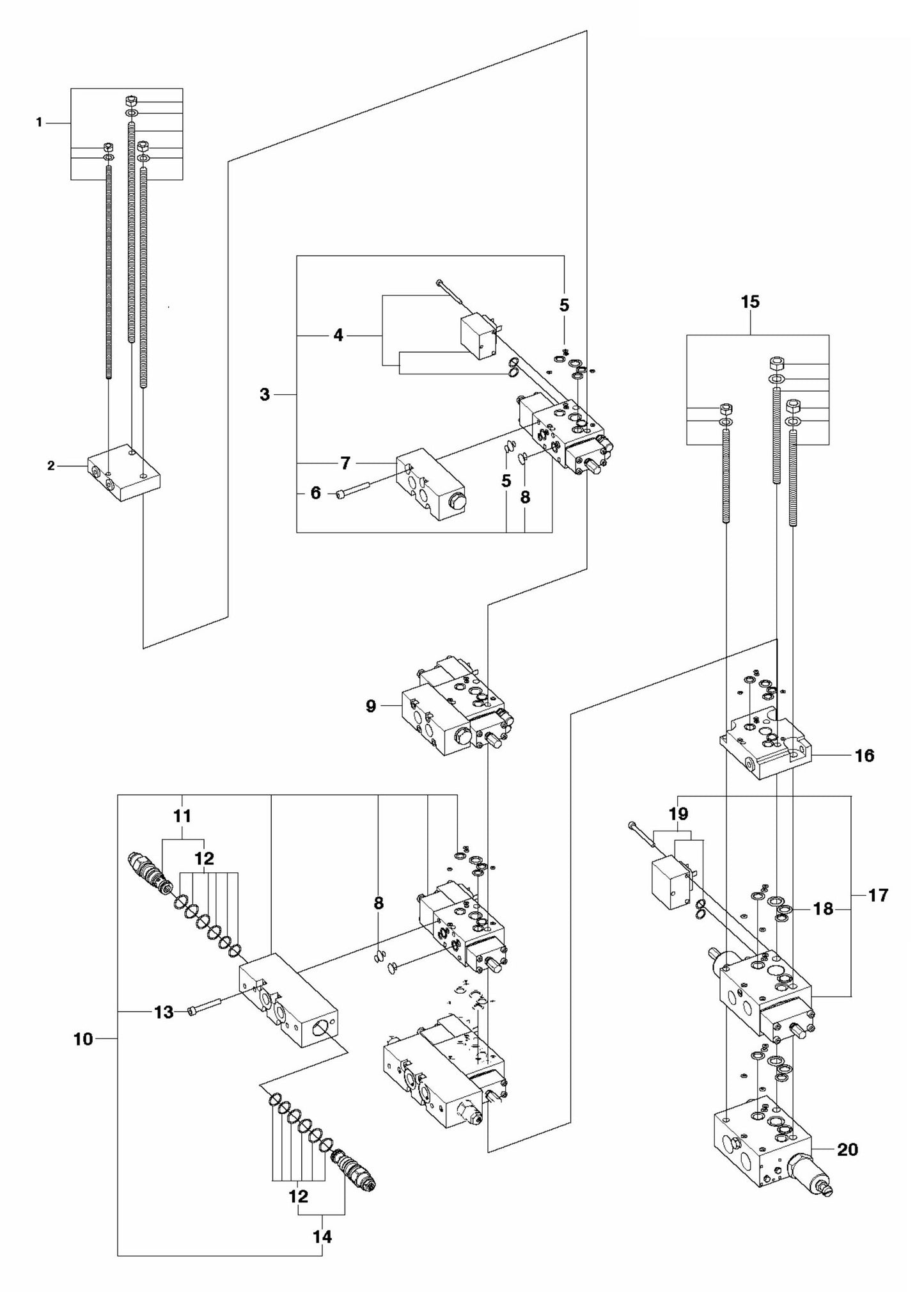 DXR 270 Hydraulic Stack Assembly-2 Parts