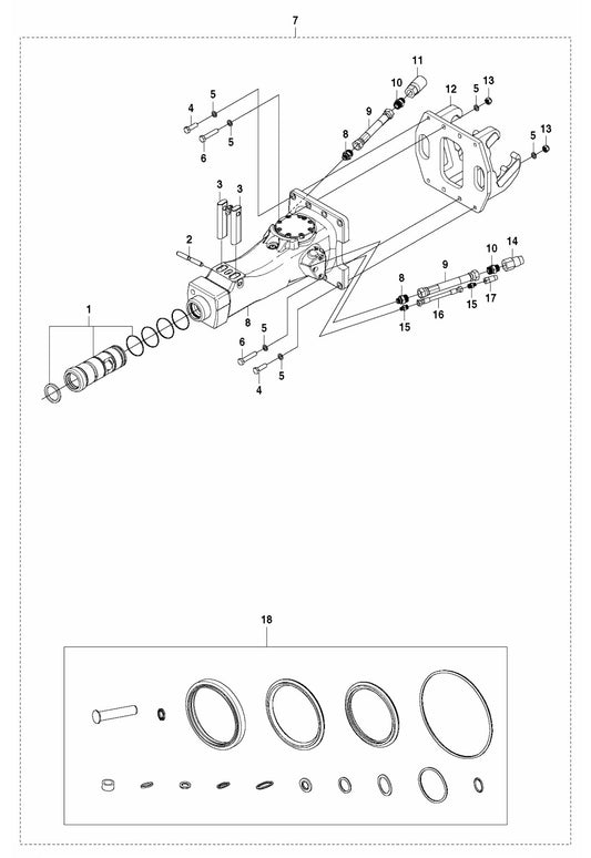 DXR 270 Hydraulic Breaker Assembly Parts