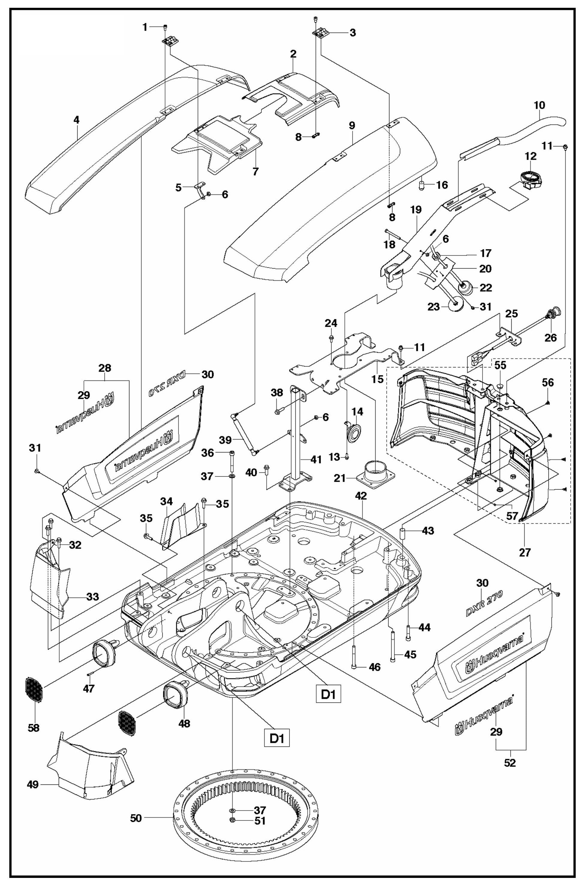 DXR 270 Base Plate Assembly Parts