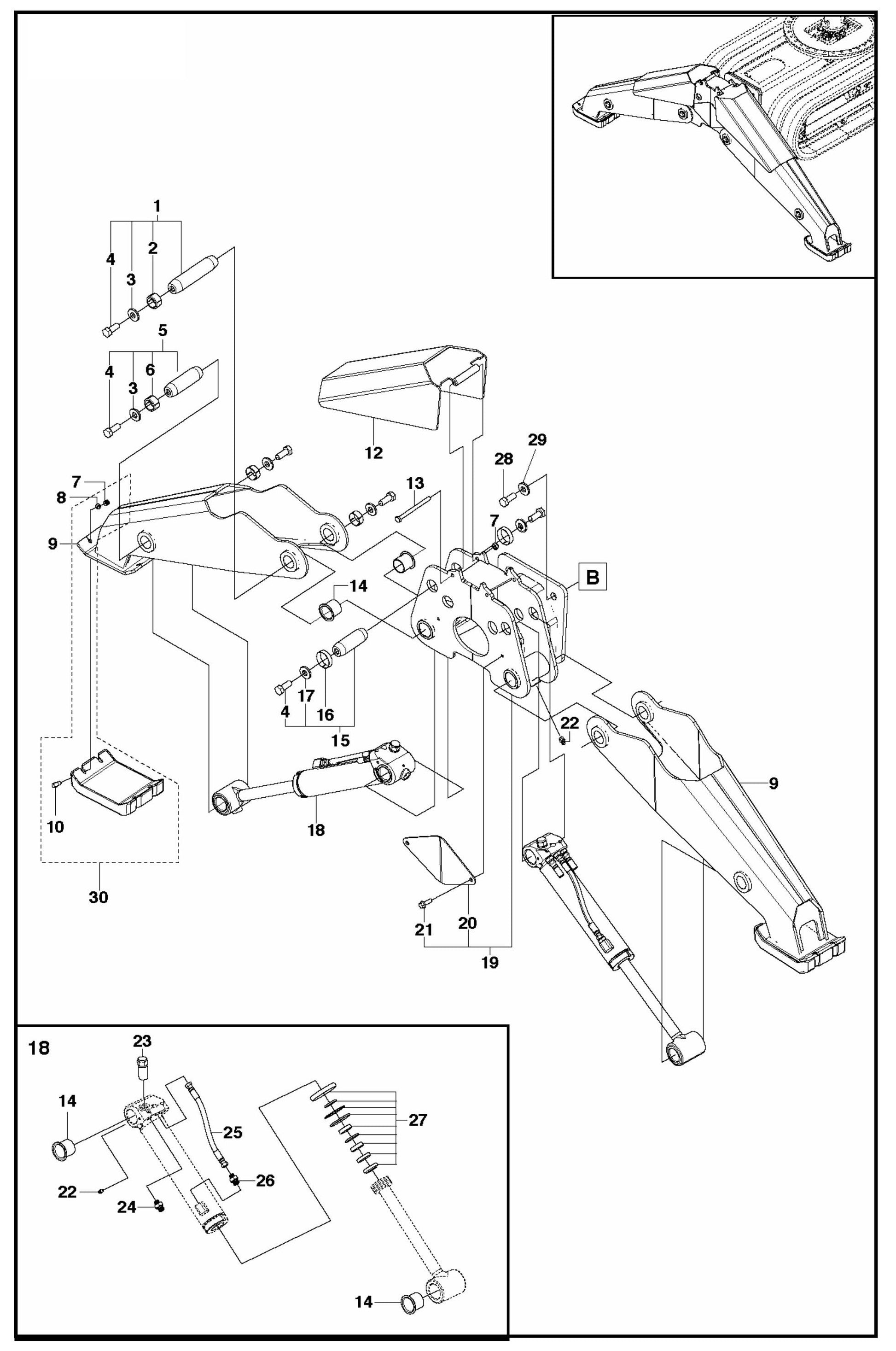 DXR 300 Support Legs Assembly Parts