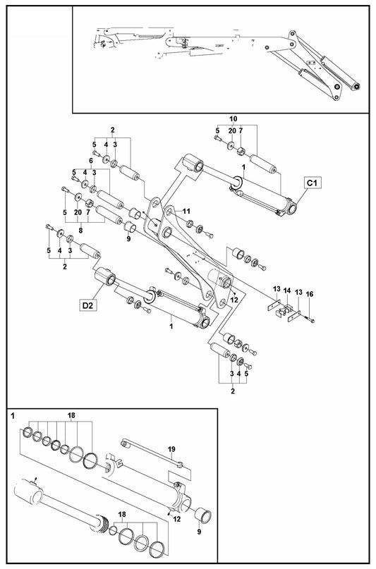 DXR 300 Arm One Assembly Parts