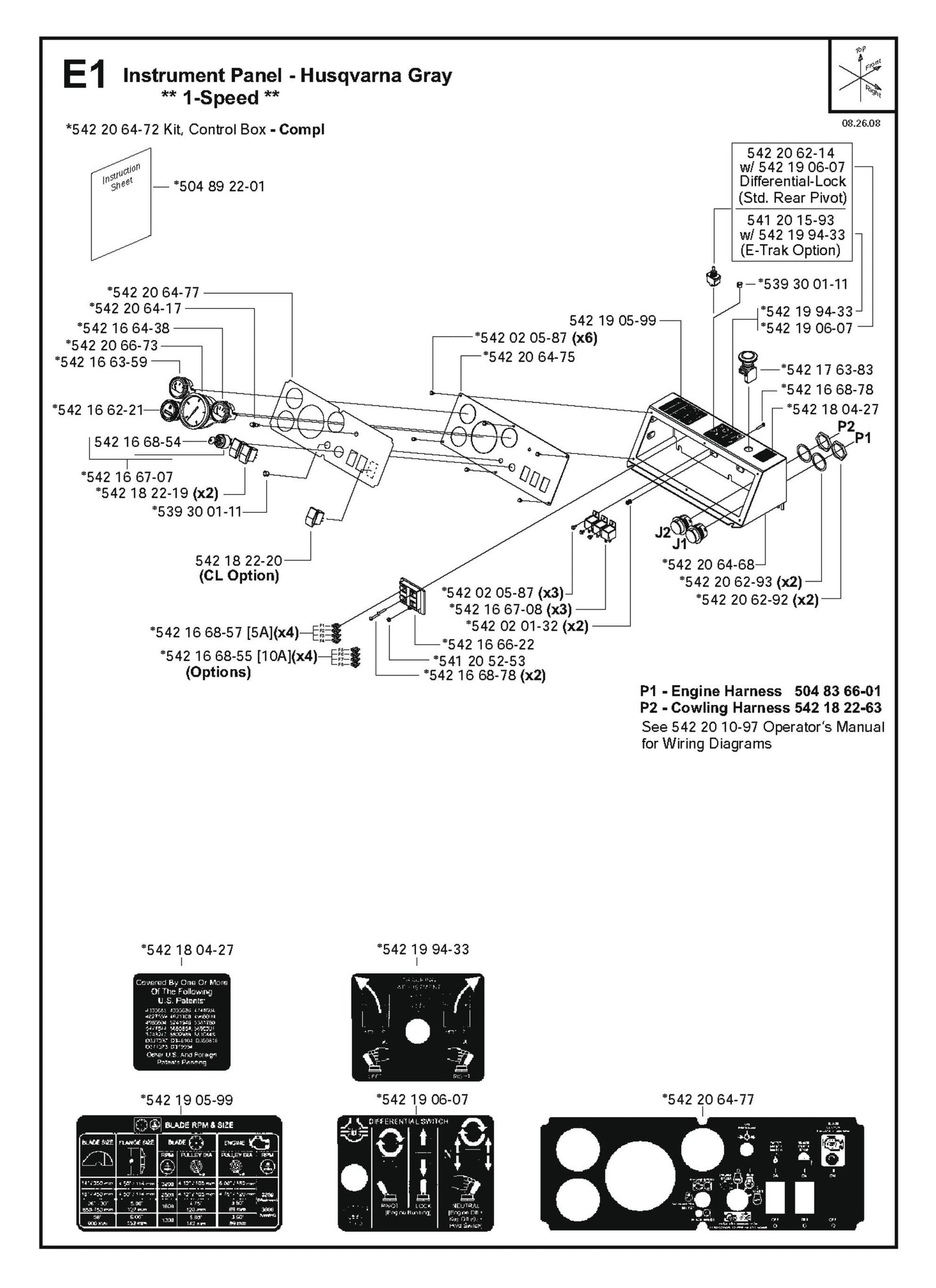 Instrument Panel-Husqvarna Gray 1-Speed Parts for FS4800 D By Husqvarna