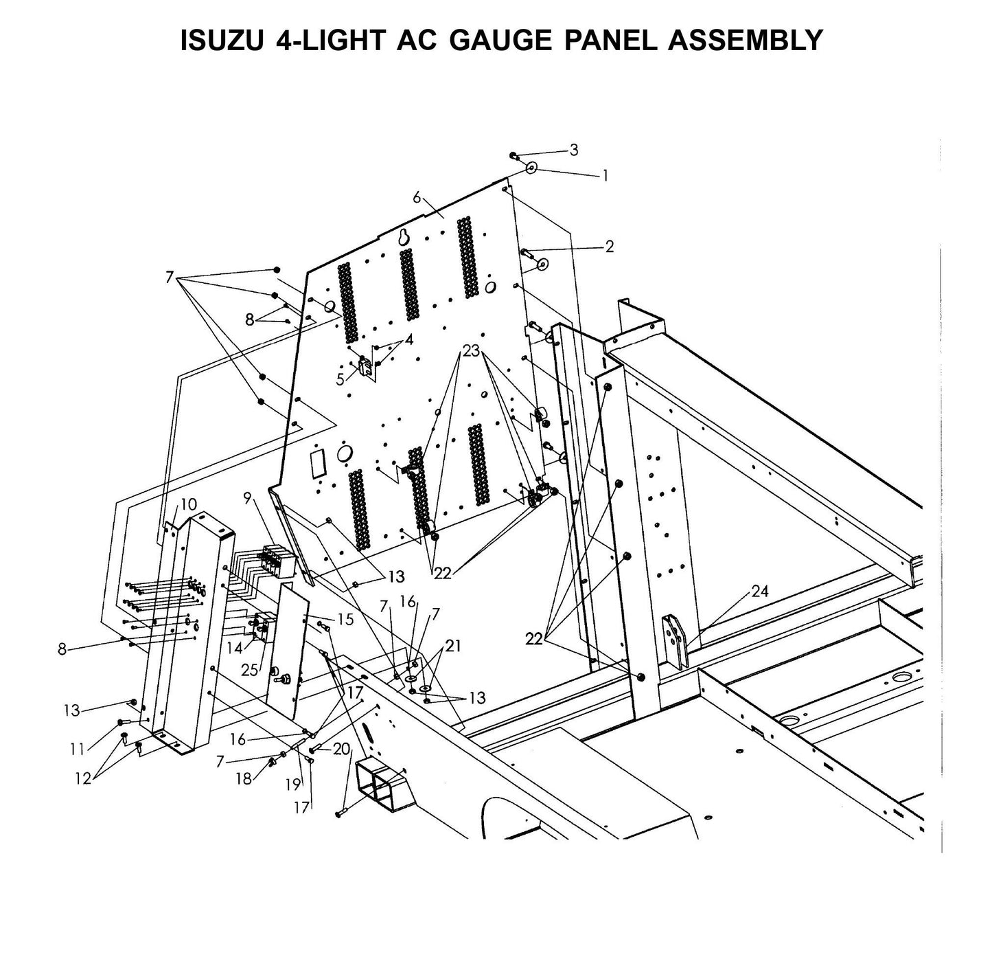 Maxi-Lite Laydown 15-20KW-Isuzu 4-Light AC Gauge Panel Assembly Parts By Allmand