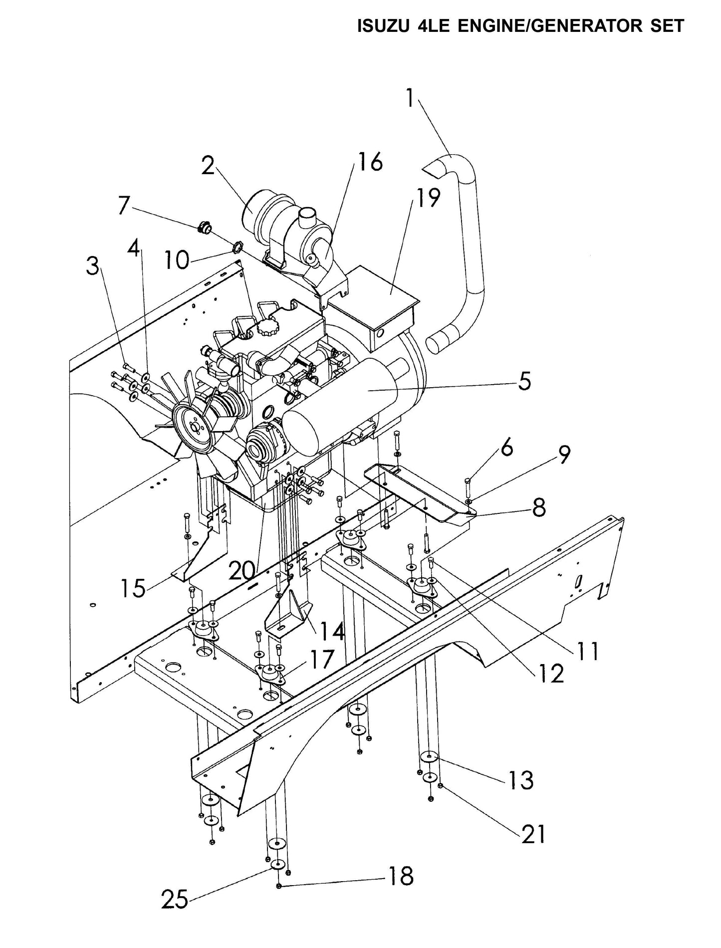 Maxi-Lite 15330 and 20330-Isuzu 4LE Engine/Generator Set Parts By Allmand