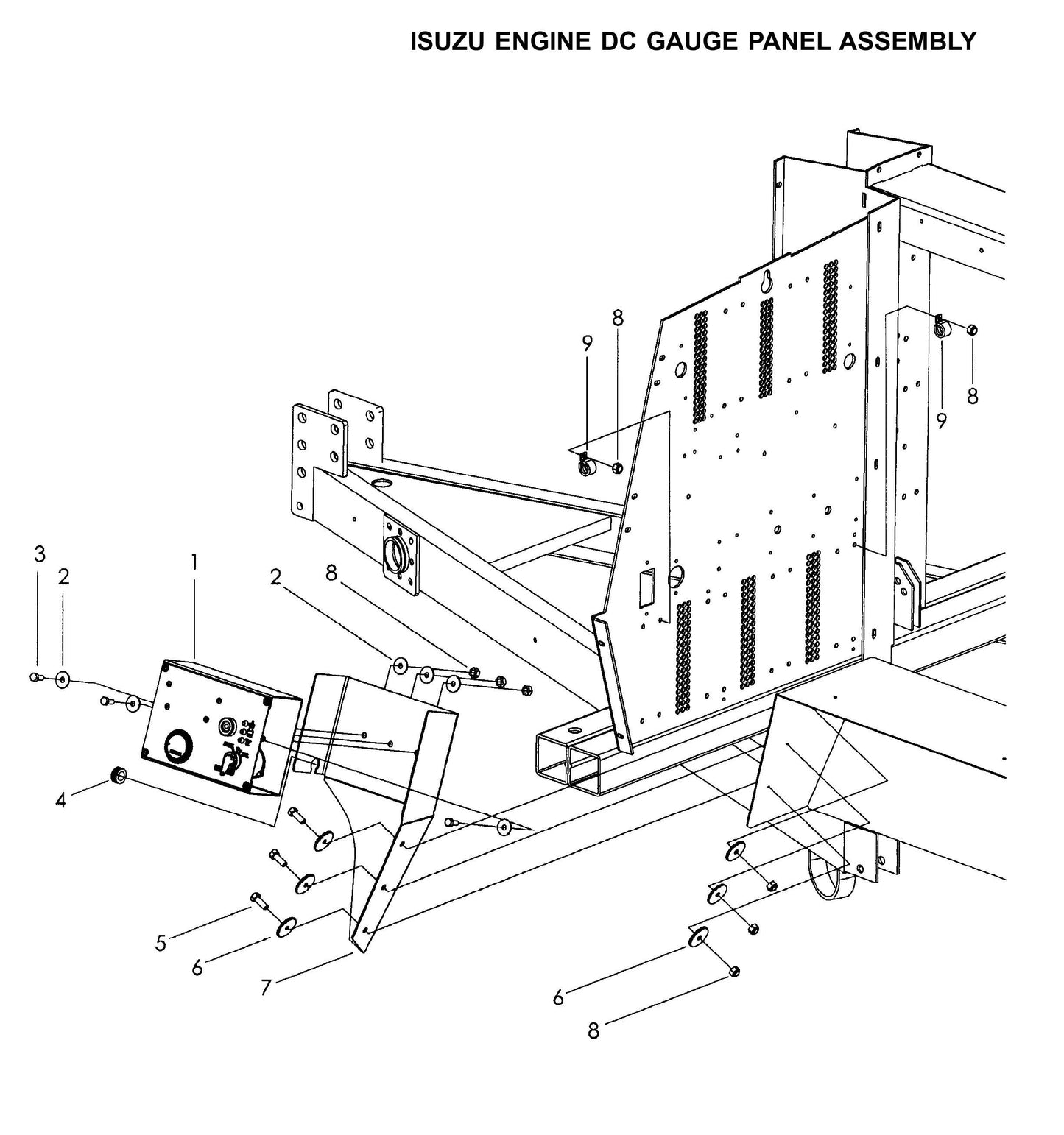 Maxi-Lite 15330 and 20330-Isuzu Engine DC Gauge Panel Assembly Parts By Allmand