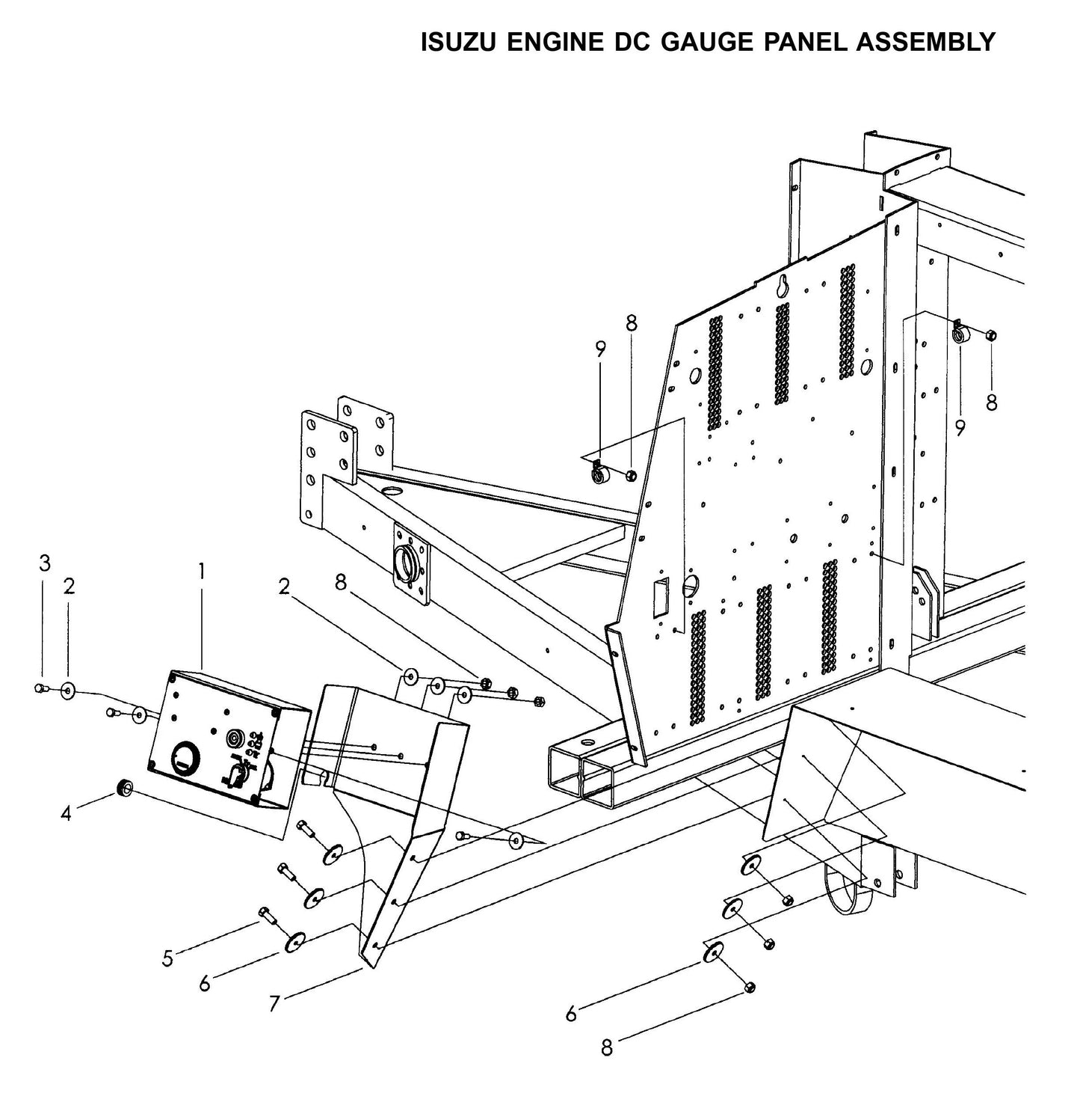 Maxi-Lite Laydown 15-20KW-Isuzu Engine DC Gauge Panel Assembly Parts By Allmand