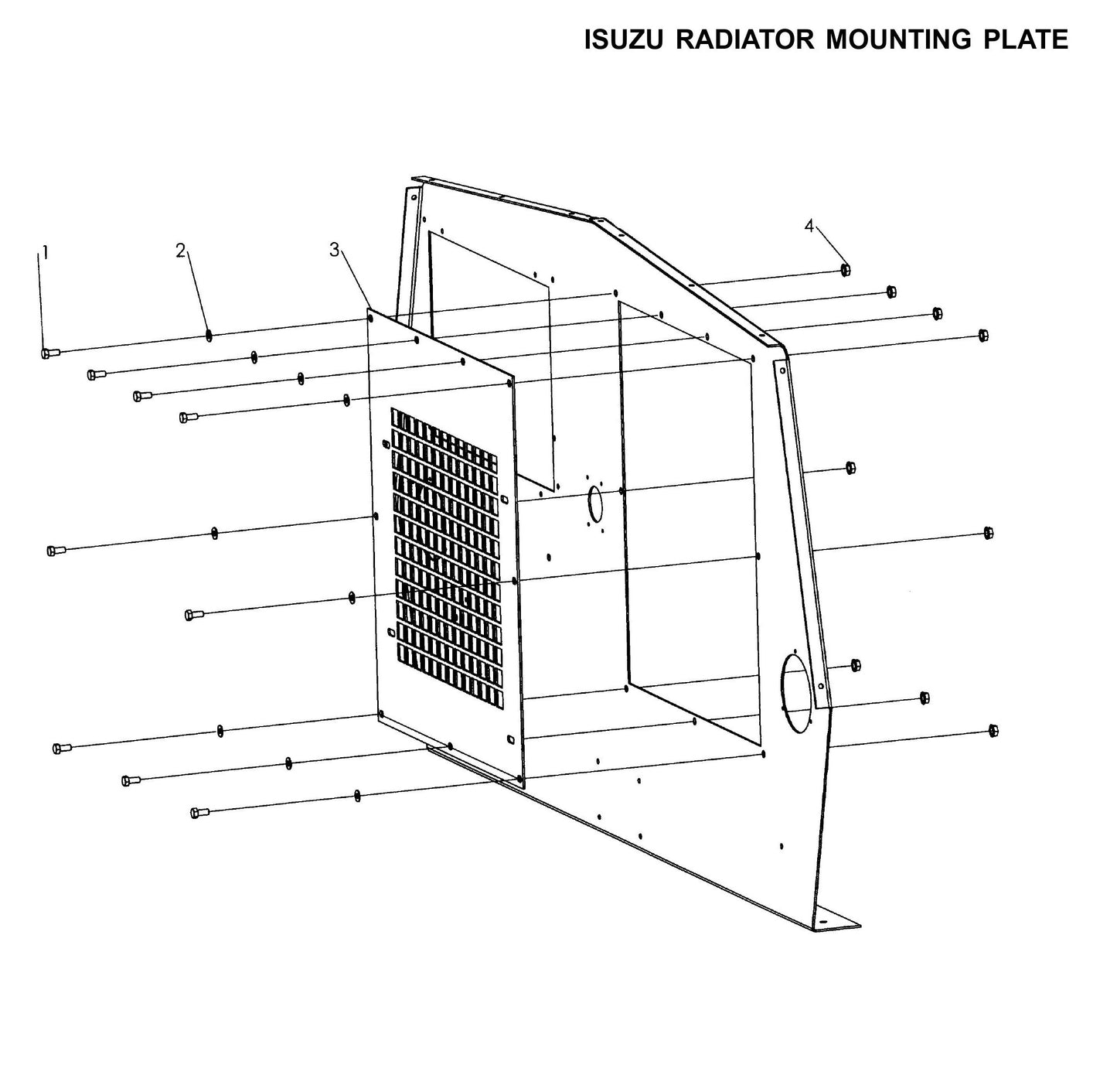 Maxi-Lite 15330 and 20330-Isuzu Radiator Mounting Plate Parts By Allmand
