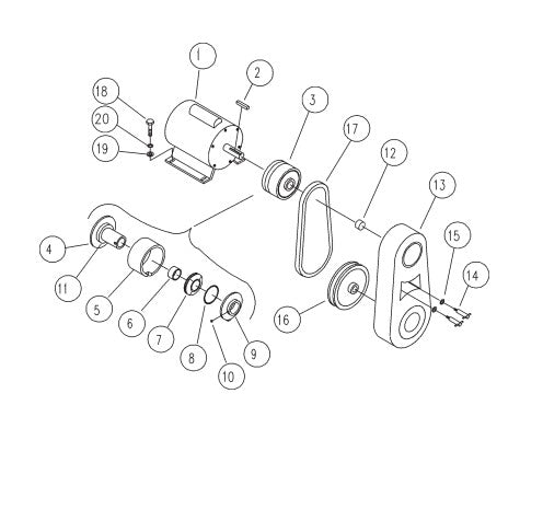 Electric Motor Assembly Parts for J Series Trowels by Multiquip Whiteman