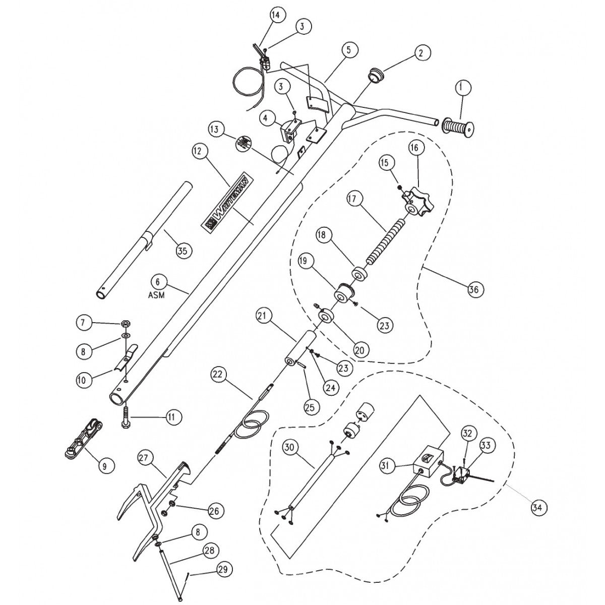J-Series Standard Handle Assembly Parts by Multiquip Whiteman