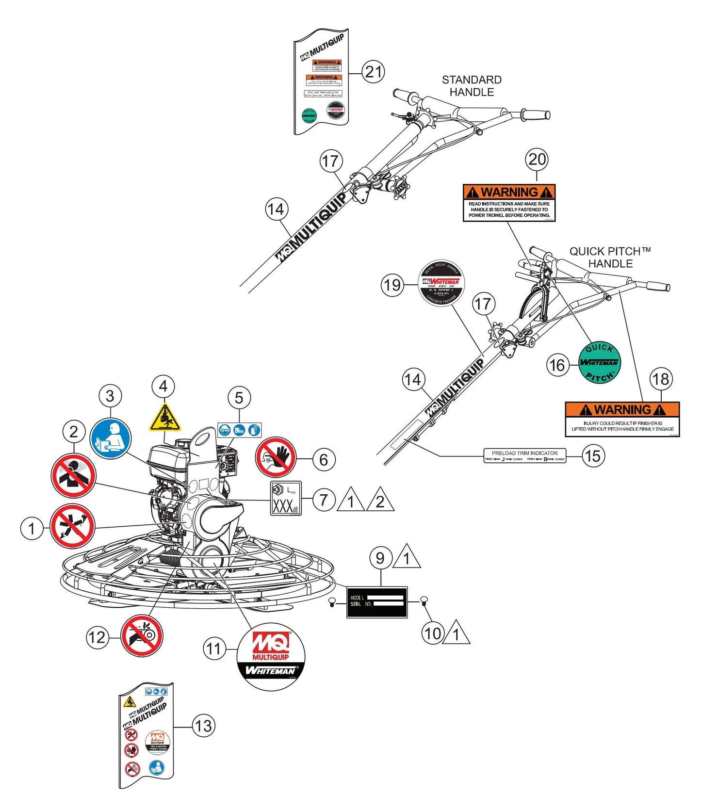 J36-M30 Nameplate and Decals Assembly Parts