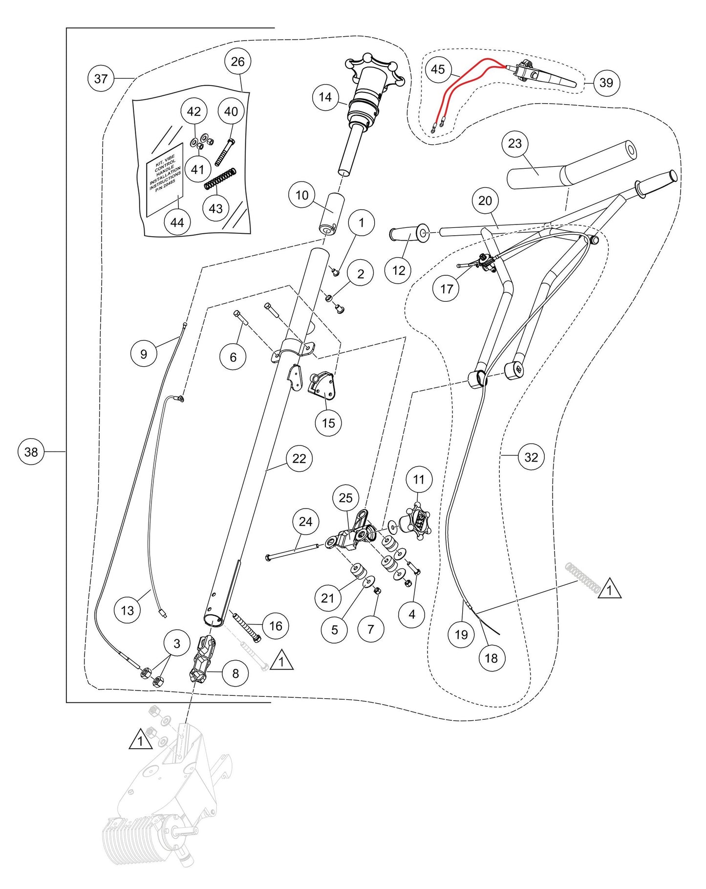 J36-M30 Standard Handle Assembly (Vibration Control) Parts by Multiquip Whiteman