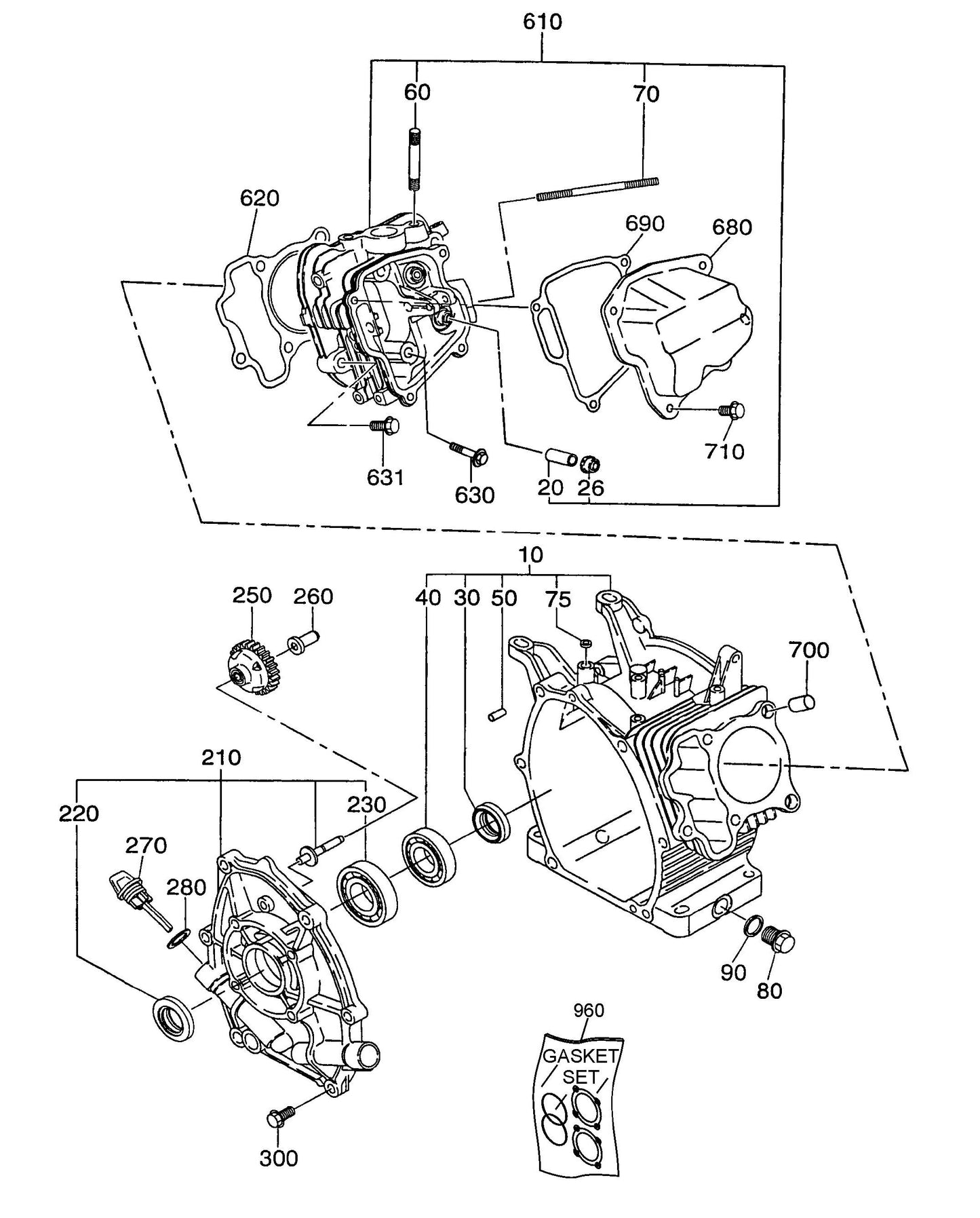 J36S60 Crankcase Assembly Parts