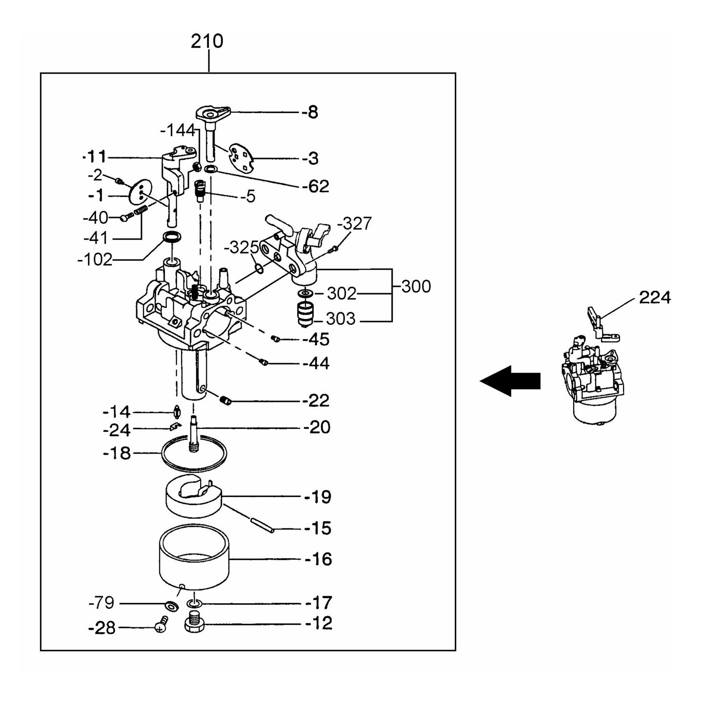 J36S60 Carburetor Assembly Parts