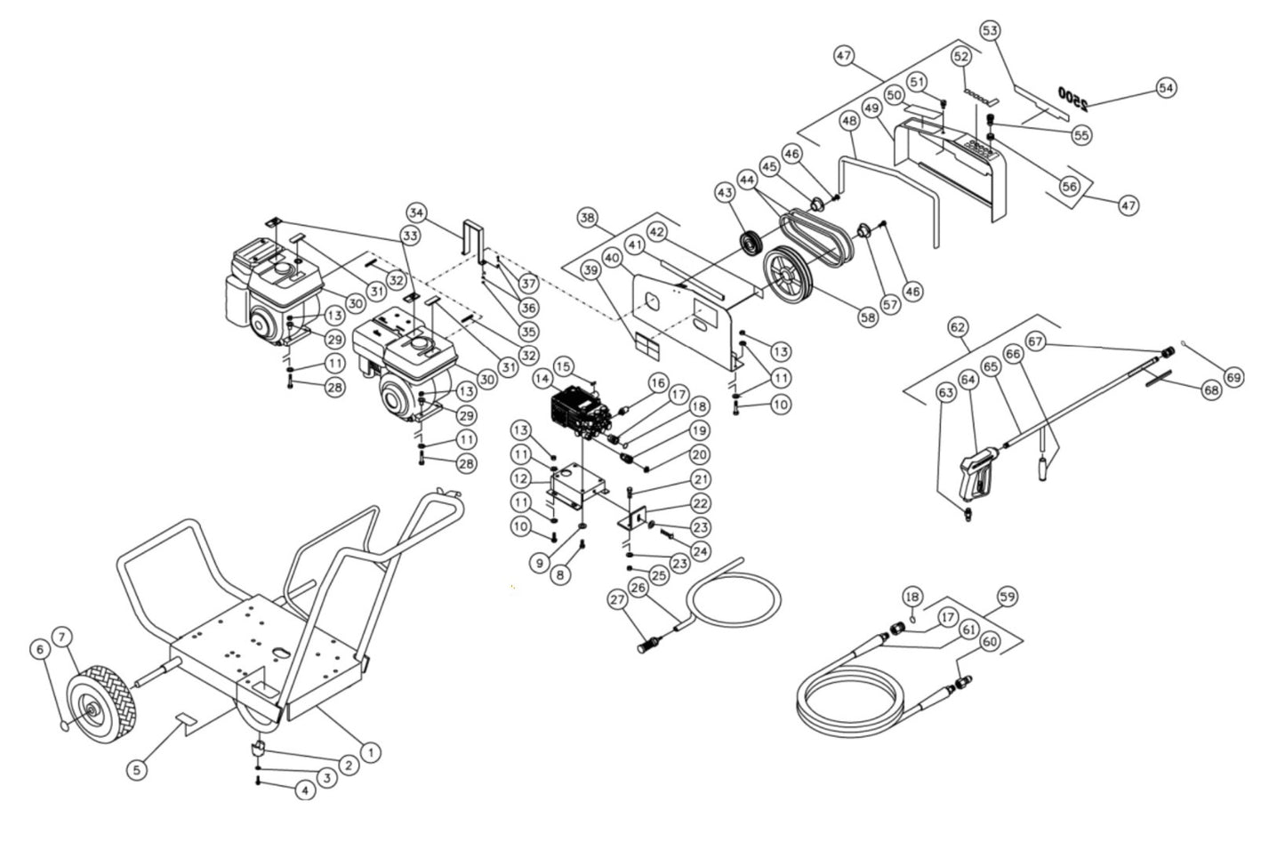 JCW-2504-0MHB/0MVB (sn:0-10070000) Frame Assembly Parts by Mi-T-M
