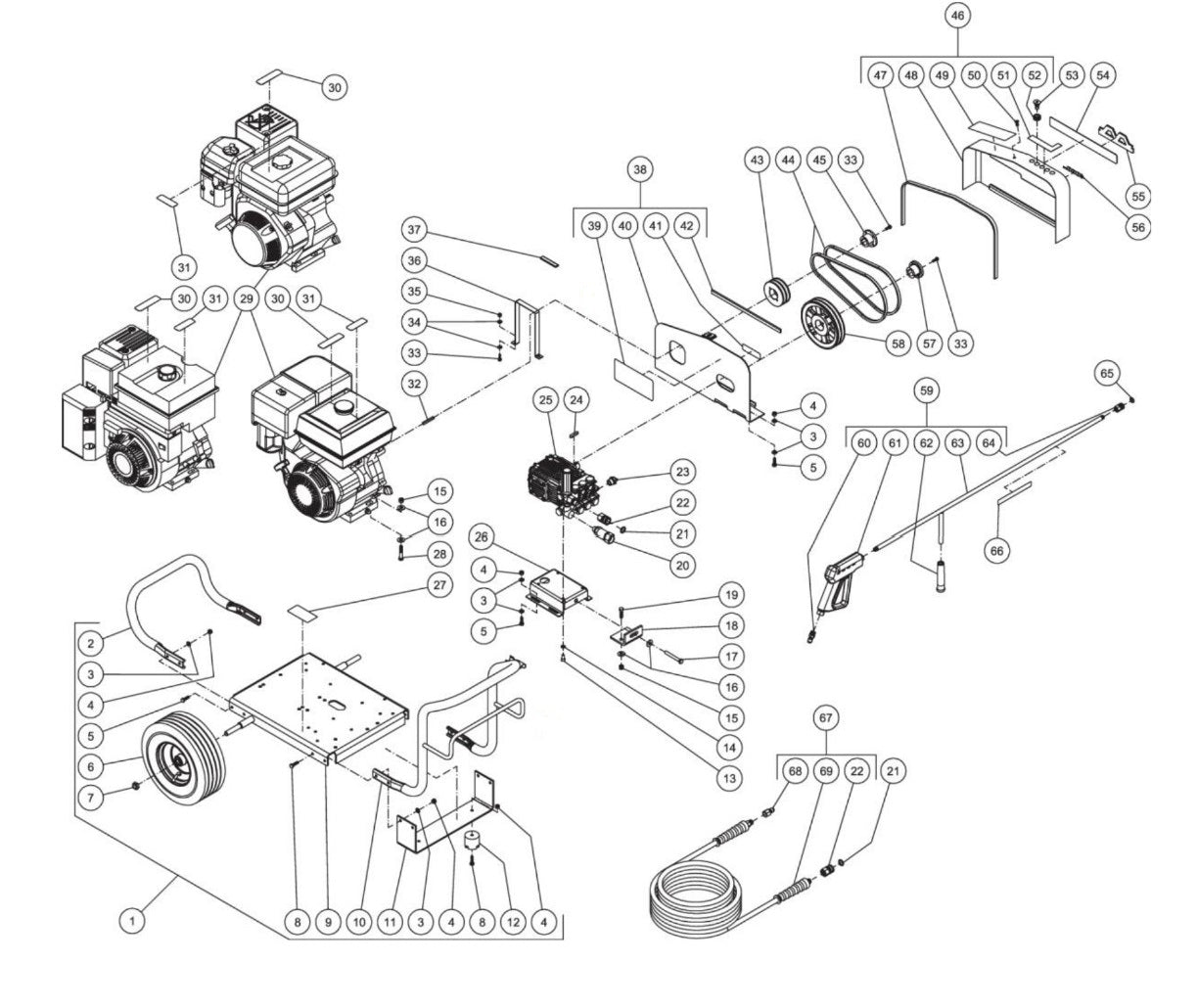 JCW-4004-1MHB (sn:0-10455300) Frame Assembly Parts by MI-T-M