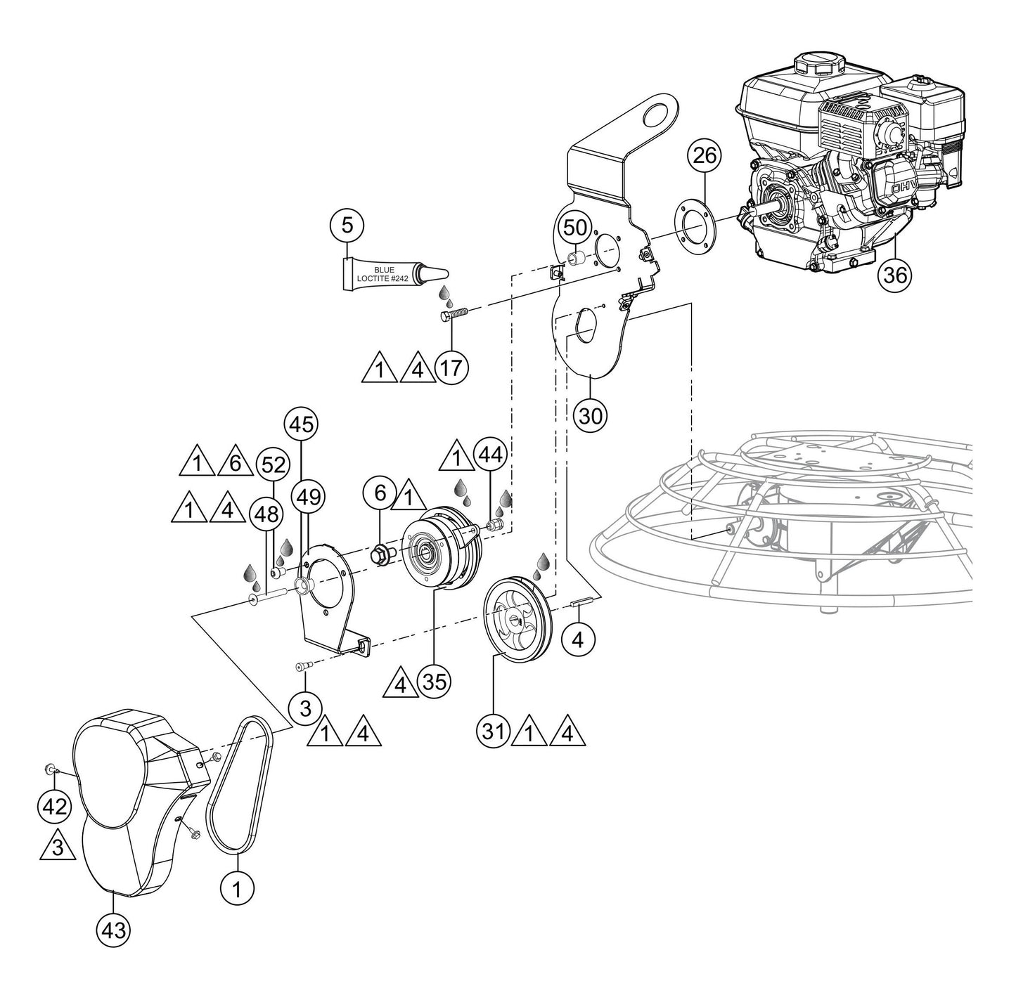 JH55C JH90C JS60C Engine and Clutch Assembly Parts by Multiquip Whiteman