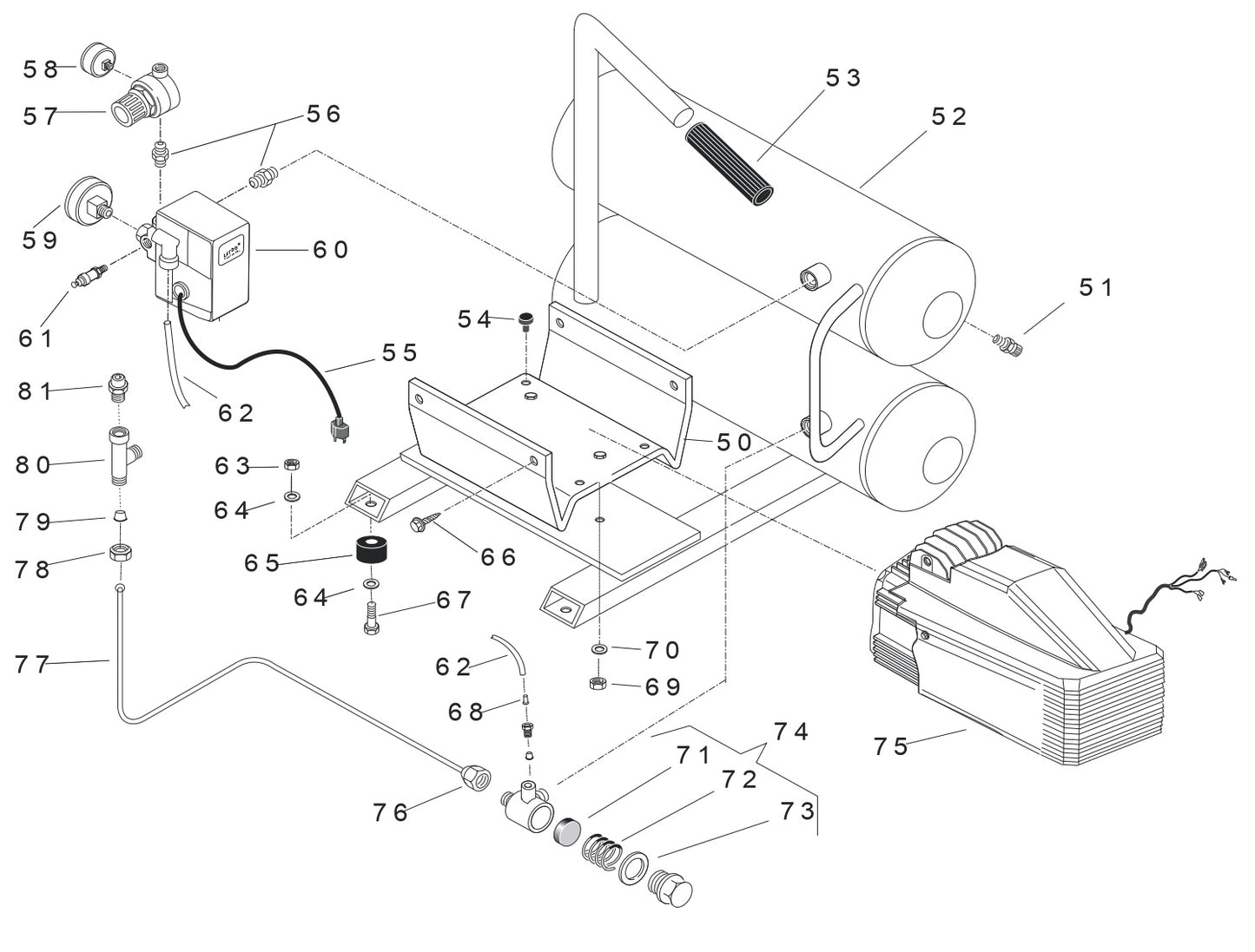 A2G246-HC4V Hand Carry Air Compressor Assembly Parts By Jenny