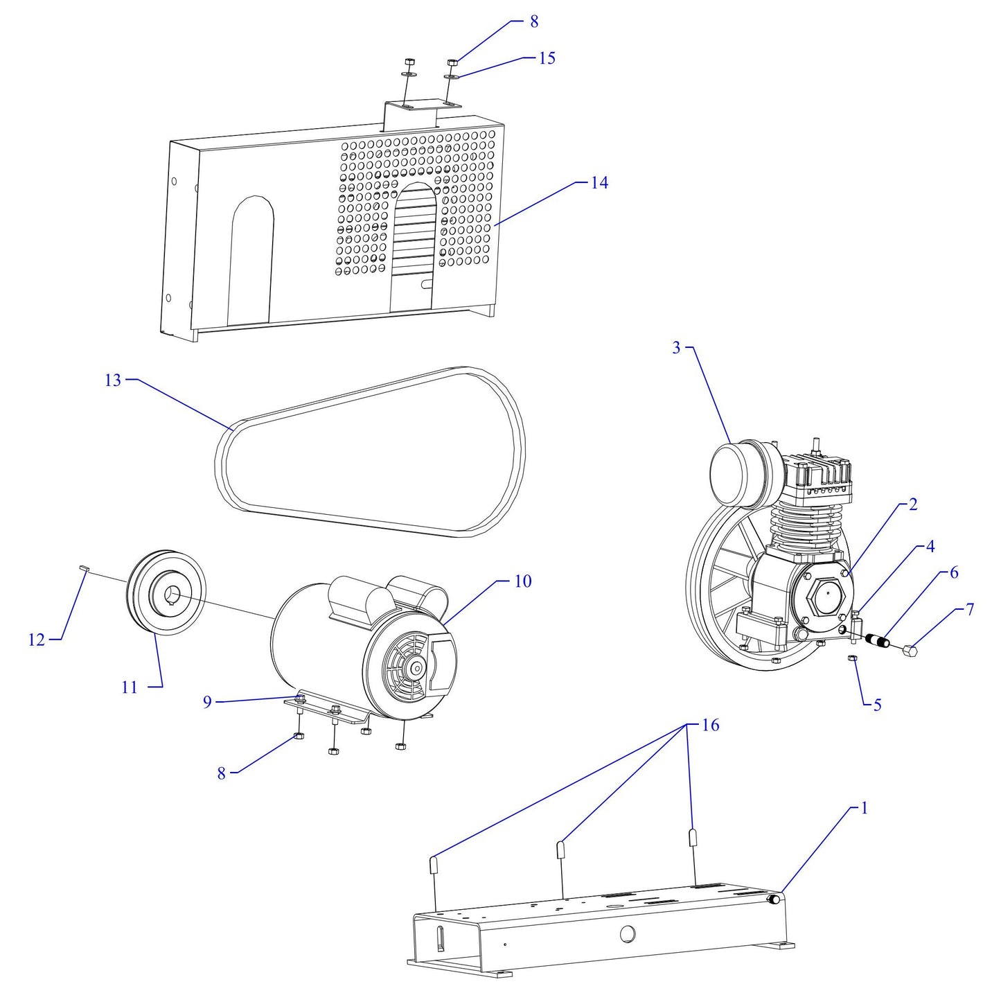 F34S-BS Single Phase Assembly Parts