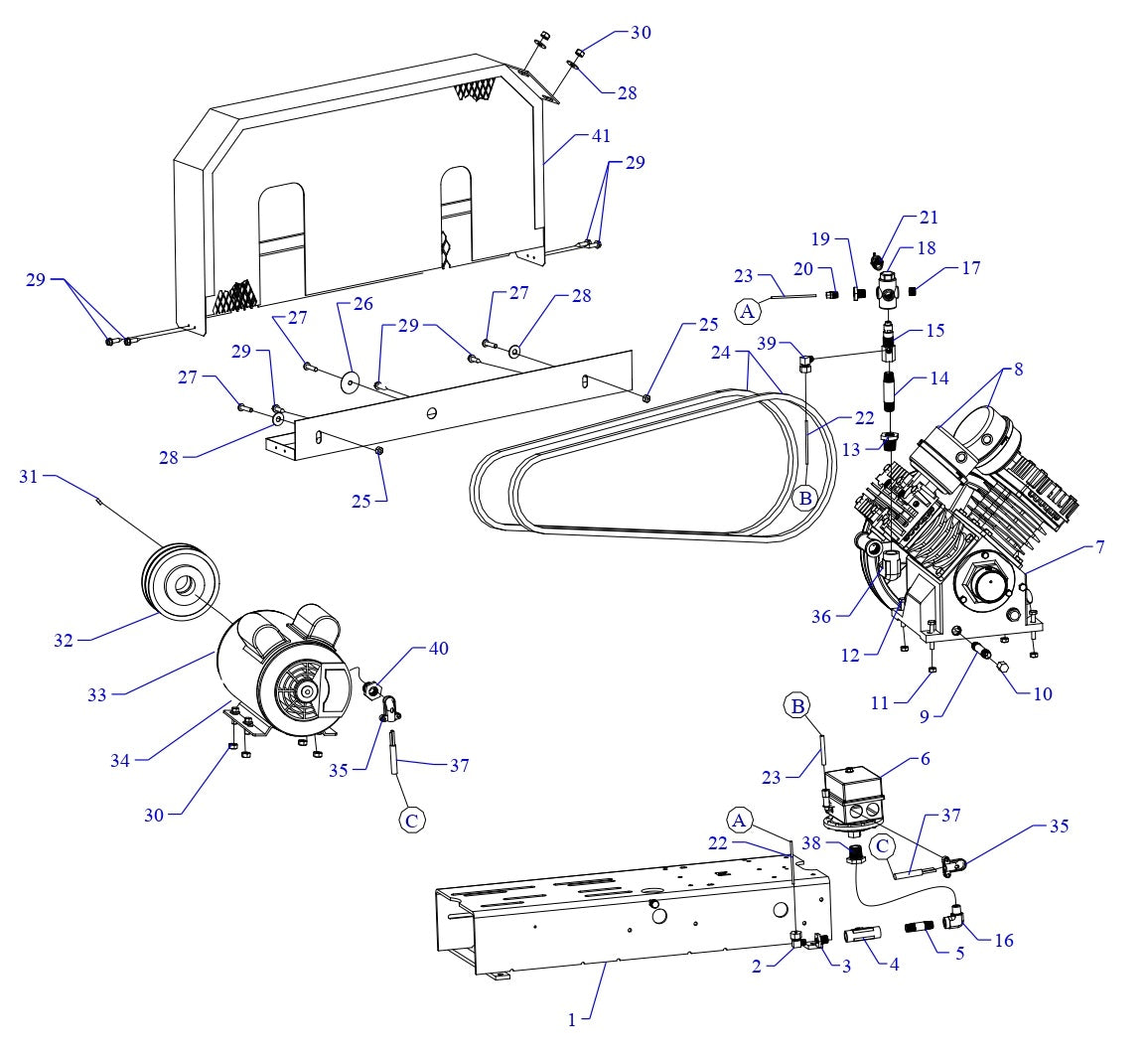 G2S-BS ACGD Single Phase Air Compressor Assembly Parts By Jenny