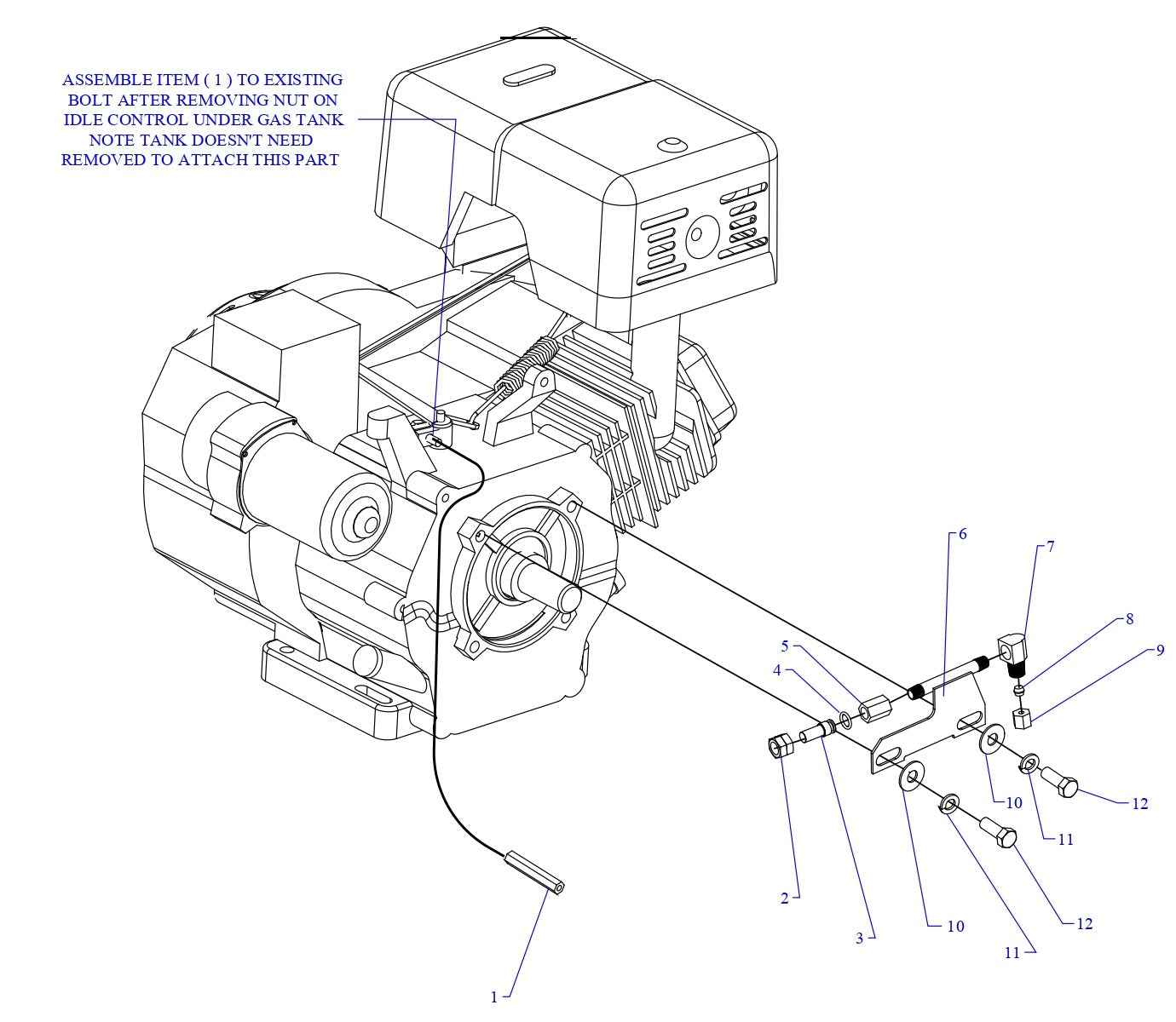 11 and 13HP Honda Throttle Idle Control Assembly Parts