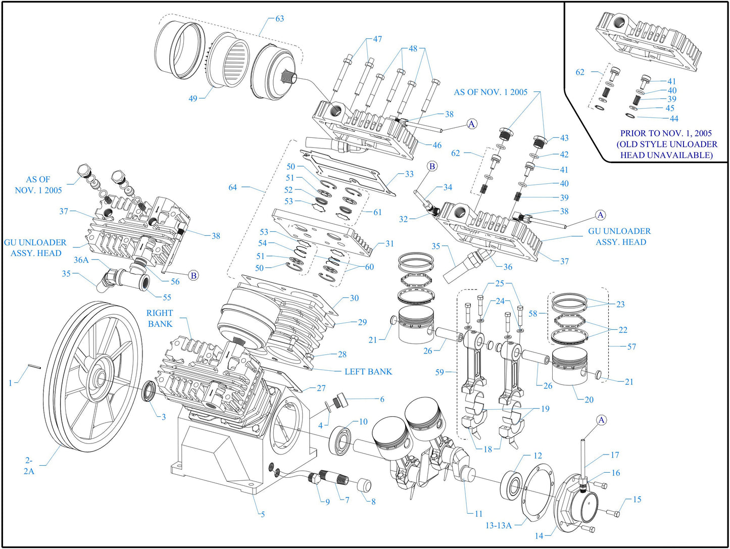 GC5A-B Four Cylinder-Single Stage Assembly Parts