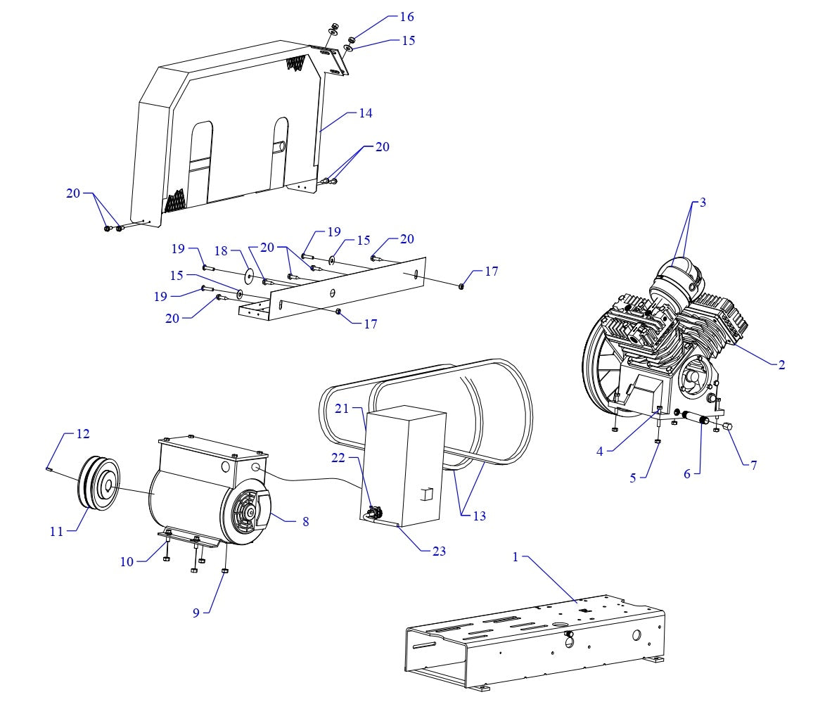 GC5A-B Single Phase Air Compressor Assembly Parts By Jenny