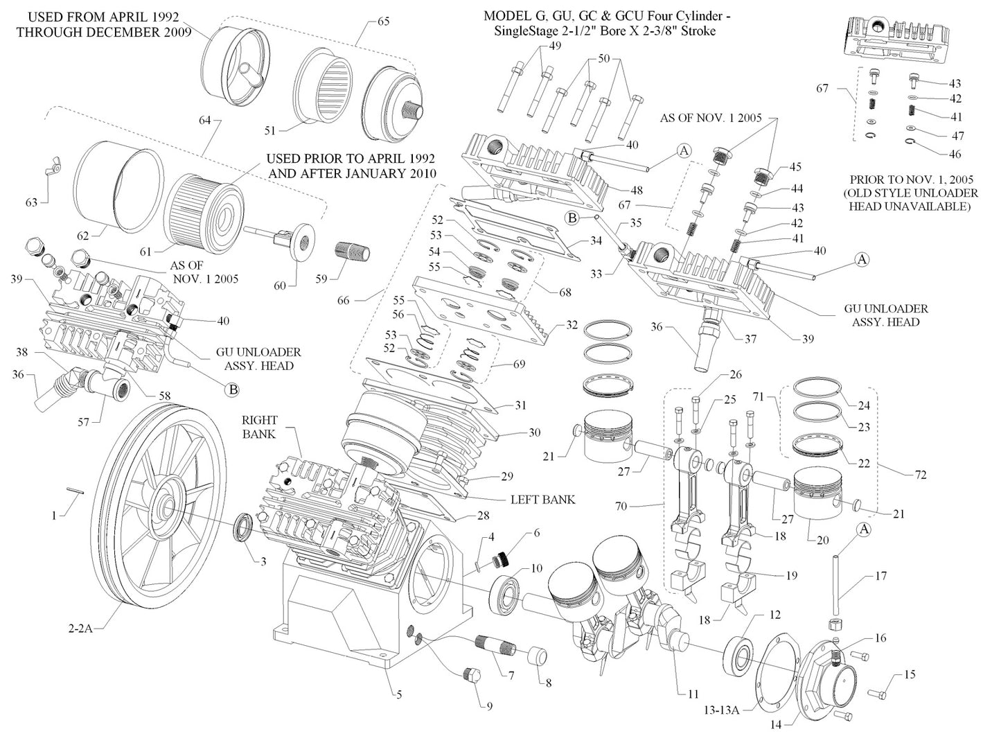 Model G Pump Single Stage Air Compressor Assembly Parts By Jenny