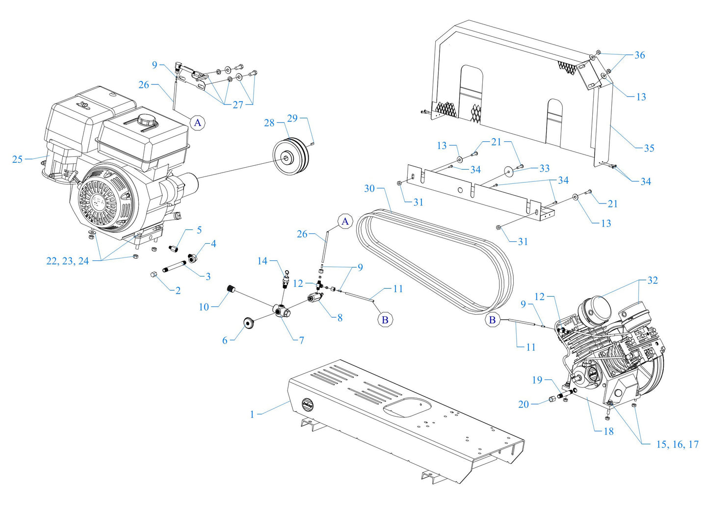 GT11HGB-B Single Phase Assembly Parts