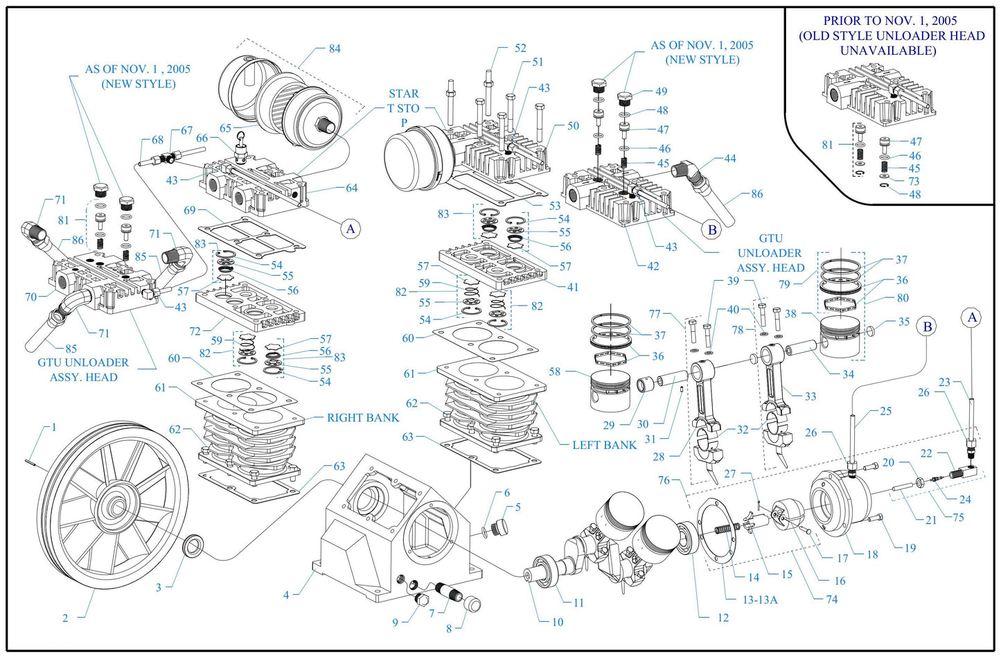 GT2C-60C-SSC Four Cylinder-Two Stage Assembly Parts