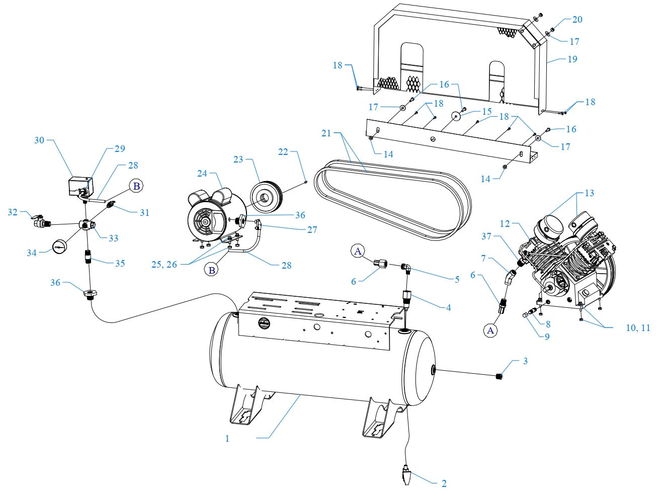 GT3B-17-SSC Single & Three Phase Assembly Parts By Jenny