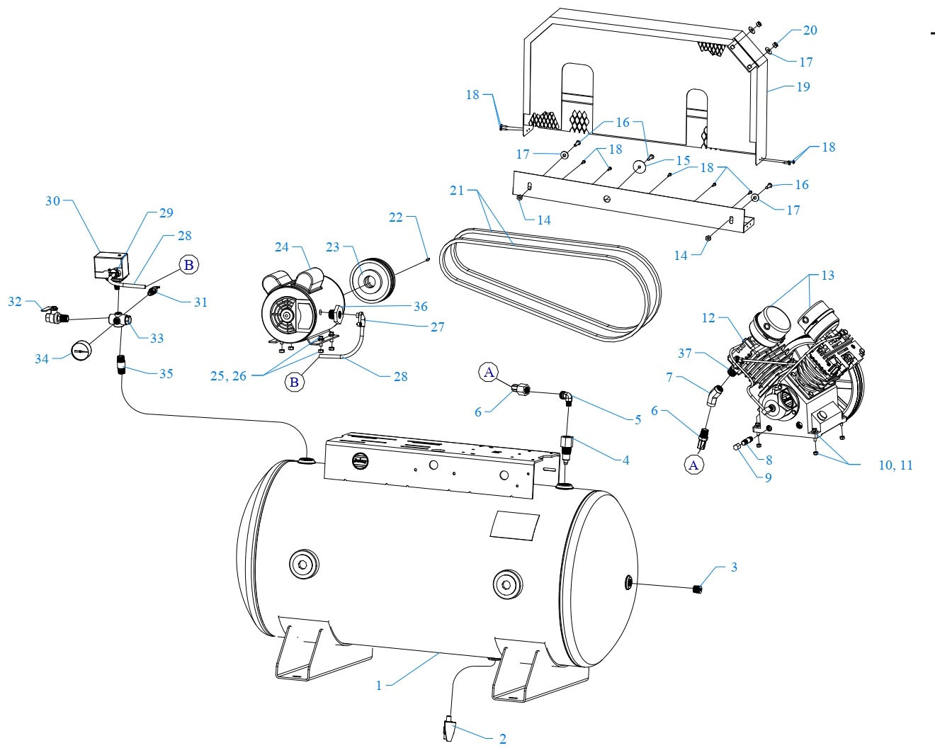 GT3B-60-SSC Single & Three Phase Assembly Parts By Jenny