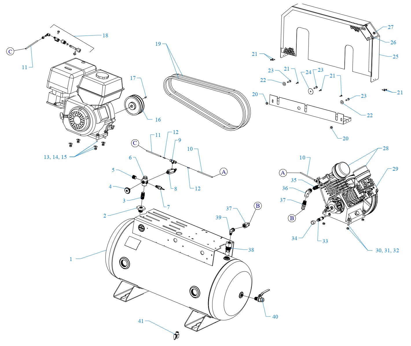 GT5HGB-30T Two Stage Air Compressor Assembly Parts By Jenny