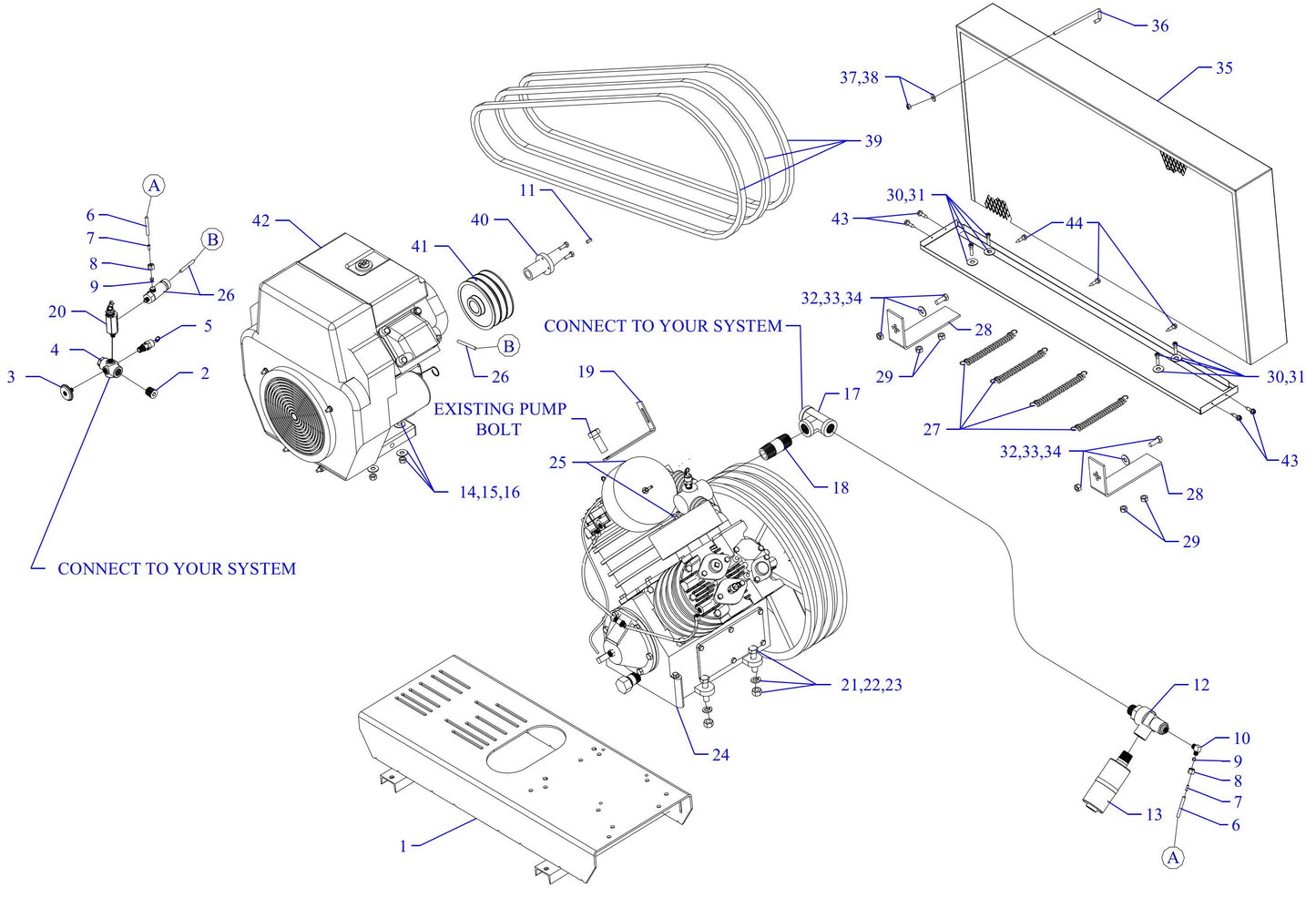 U18HGB-B Air Compressor Assembly Parts