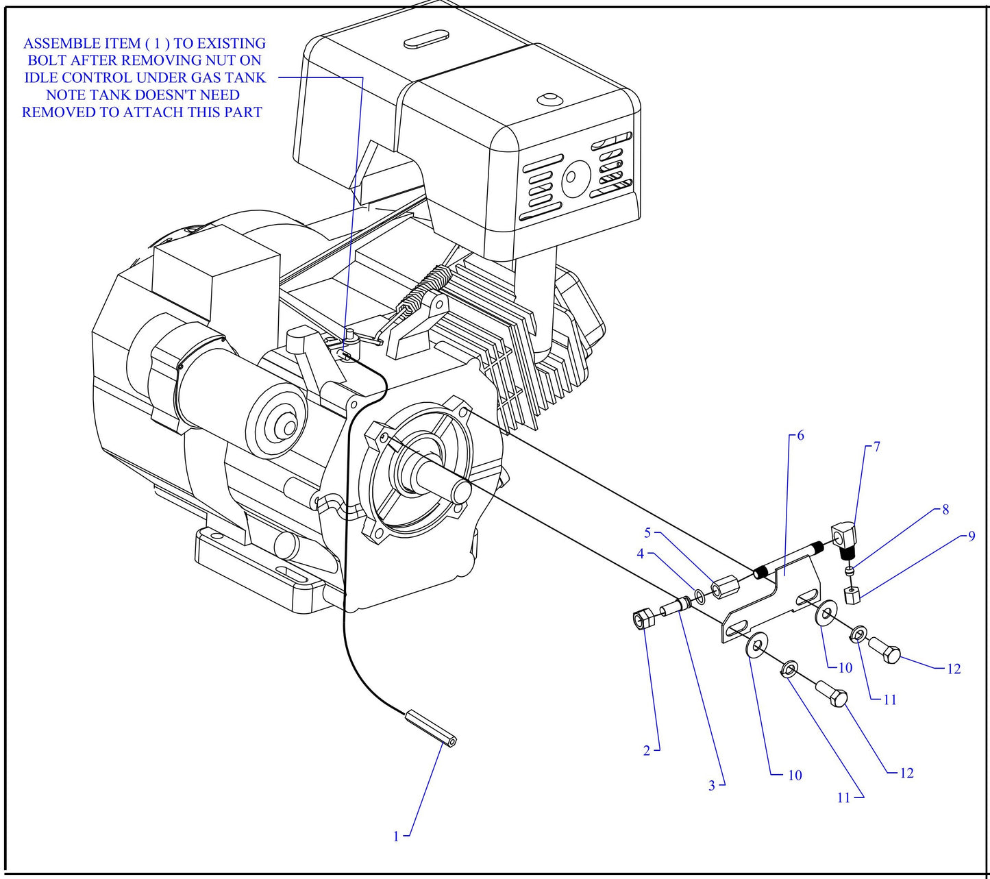 W11HGB-B 11&13HP Honda Throttle Idle Control Assembly Parts