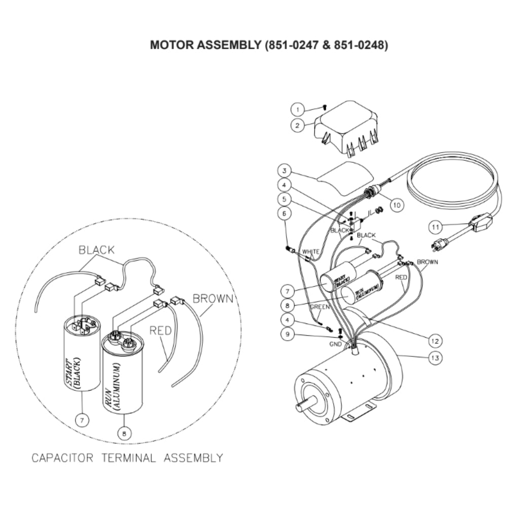 JP-1002-3ME1, JP-1502-3ME1 Motor Assembly Parts by Mi-T-M