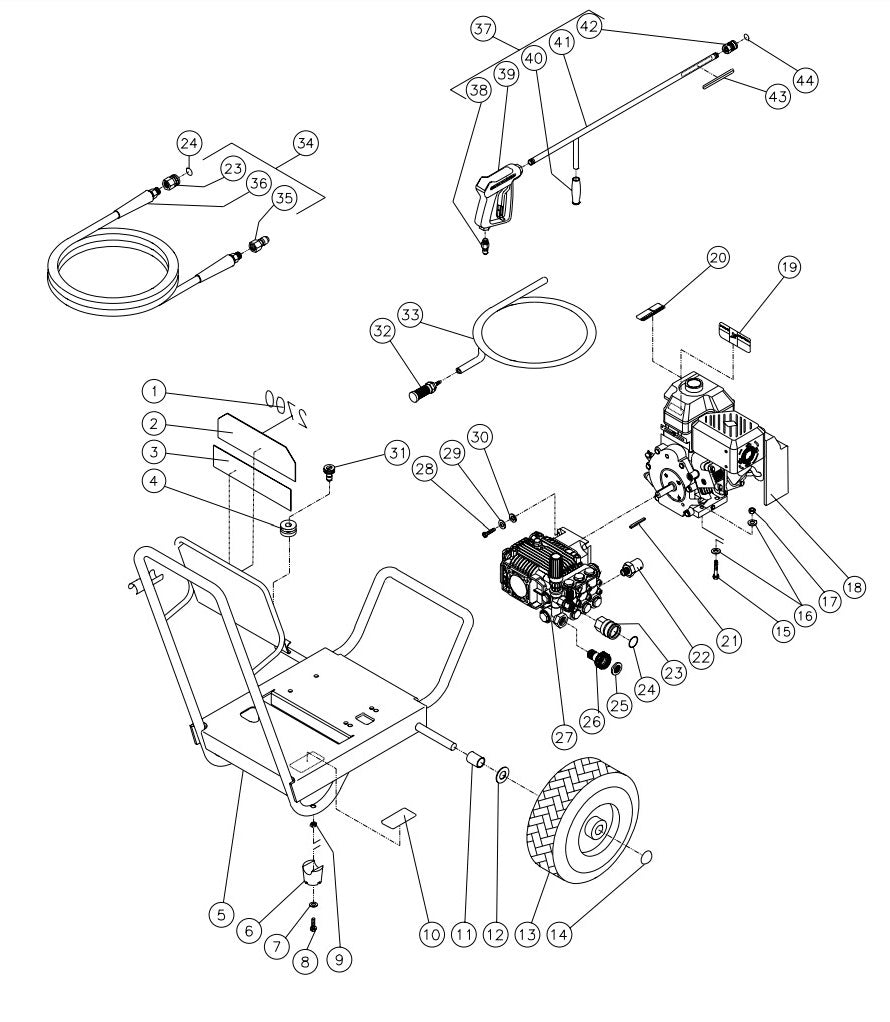 JP-3003-0MHB /0MVB (sn:10070001-10173072) Frame Assembly Parts by Mi-T-M