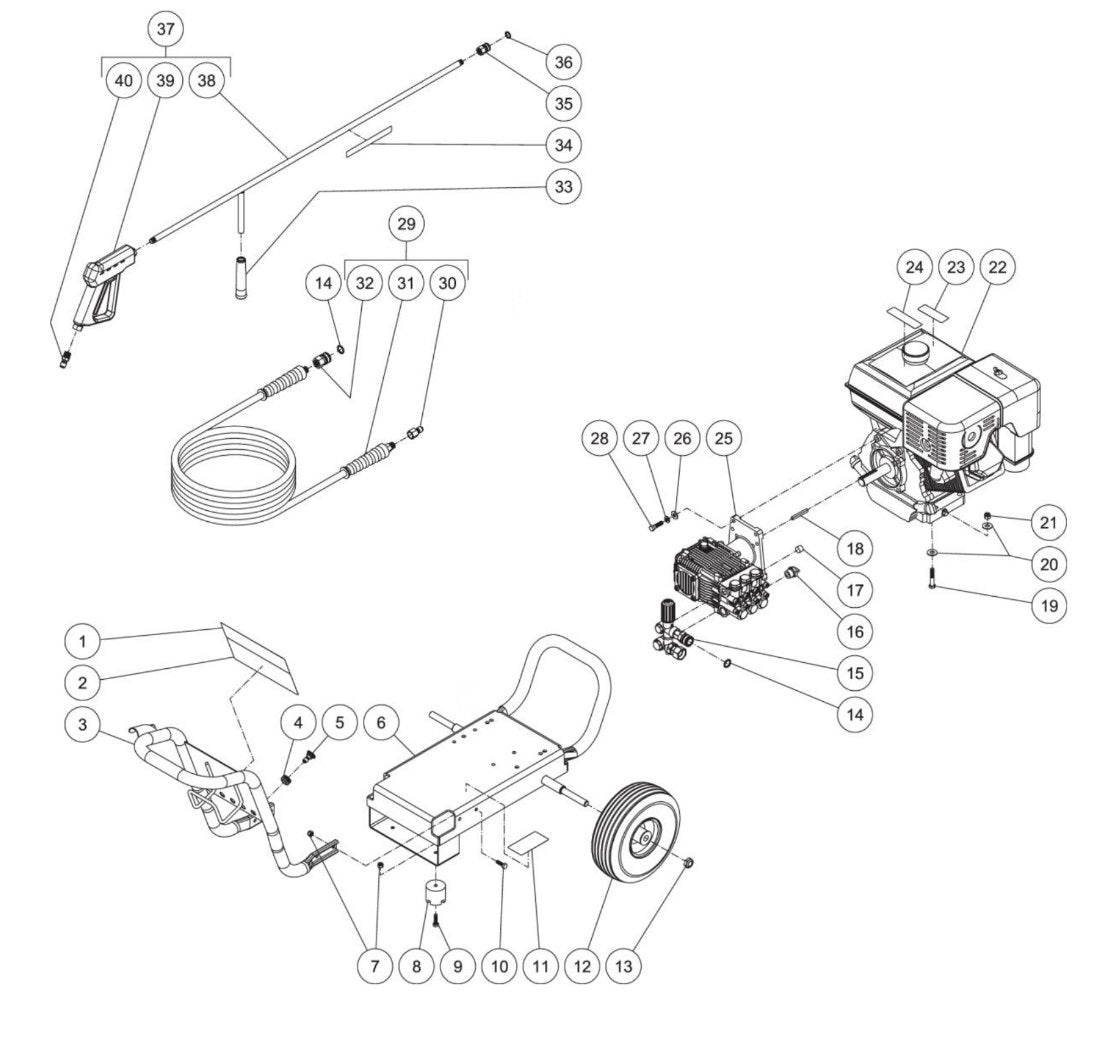 JP-4004-1MHB (sn:10741769-99999999) Frame Assembly Parts by MI-T-M