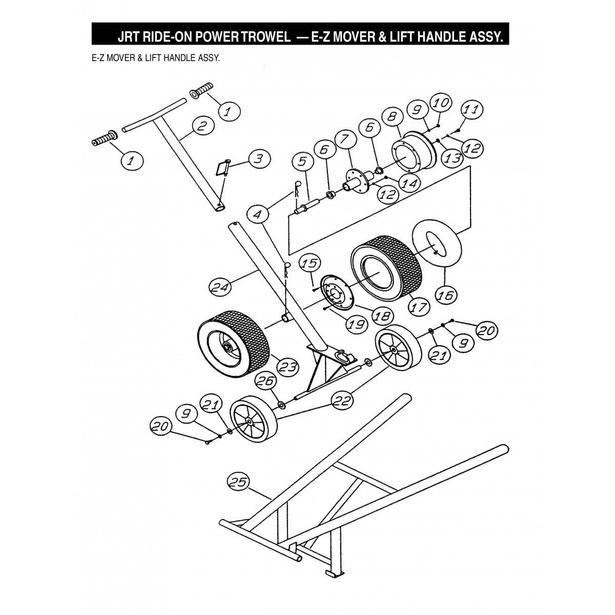 JRT Ride-On Power Trowel-E-Z Mover and Lift Handle Assembly