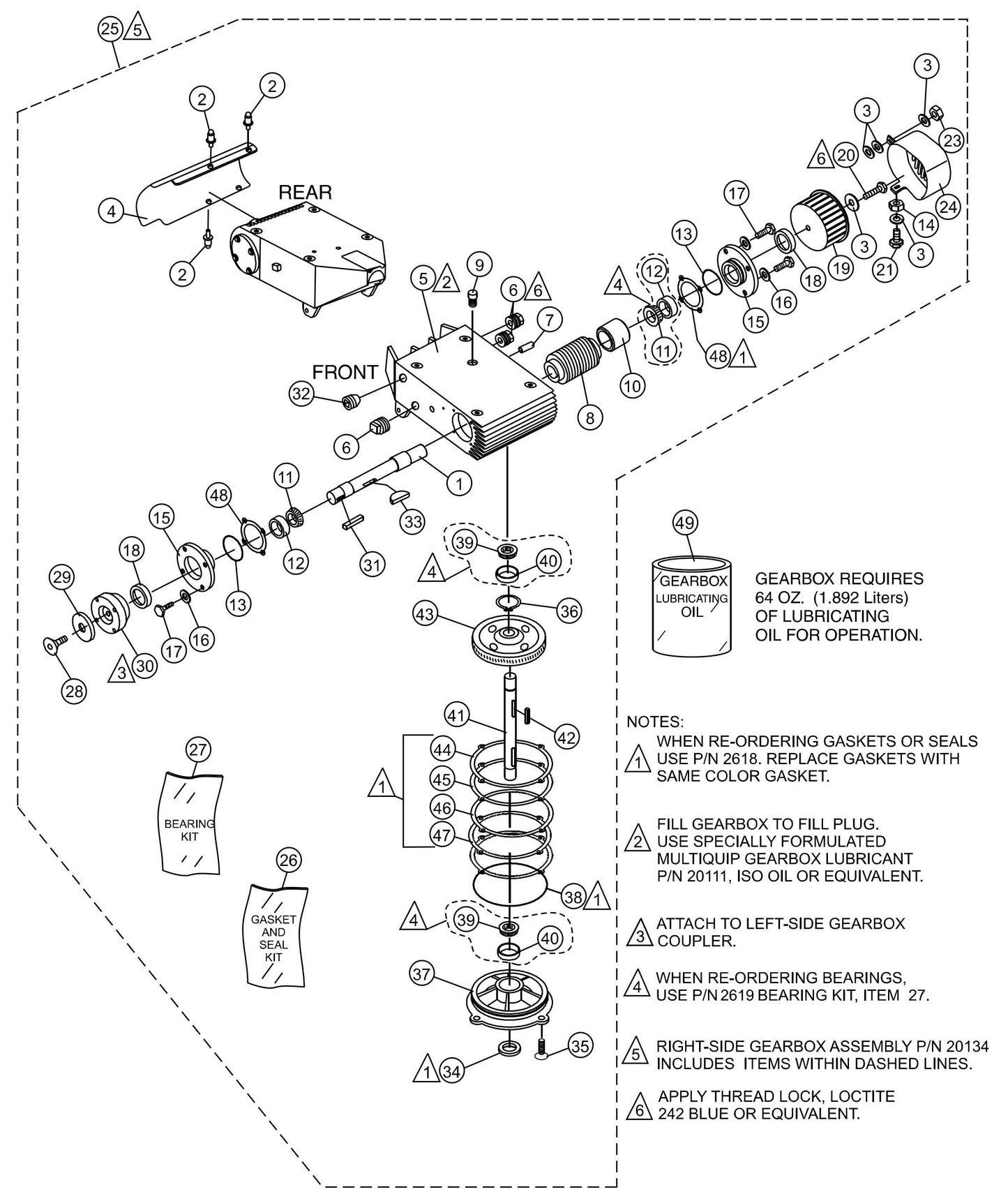 JWN-24HTCSL, JWN-24HSCSL S/N VB0206952 and Above - Gearbox Assembly (Right) Parts